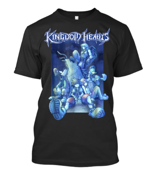 Kingdom Hearts Disney Blue Crew Art With Sora Donald Goofy And Riku T-Shirt
