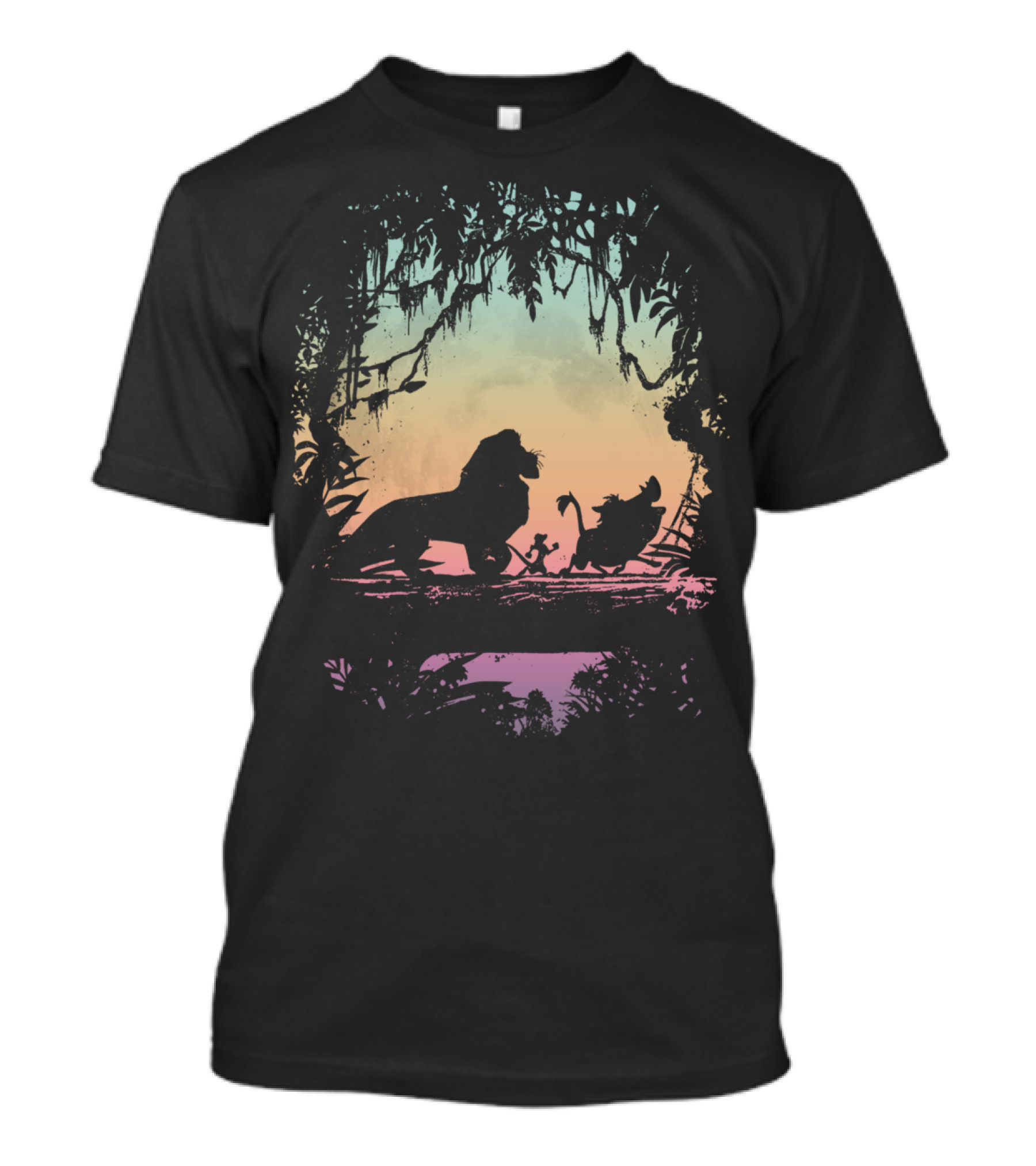 Disney Lion King Gradient Jungle Adventure Silhouette Trio T-Shirt