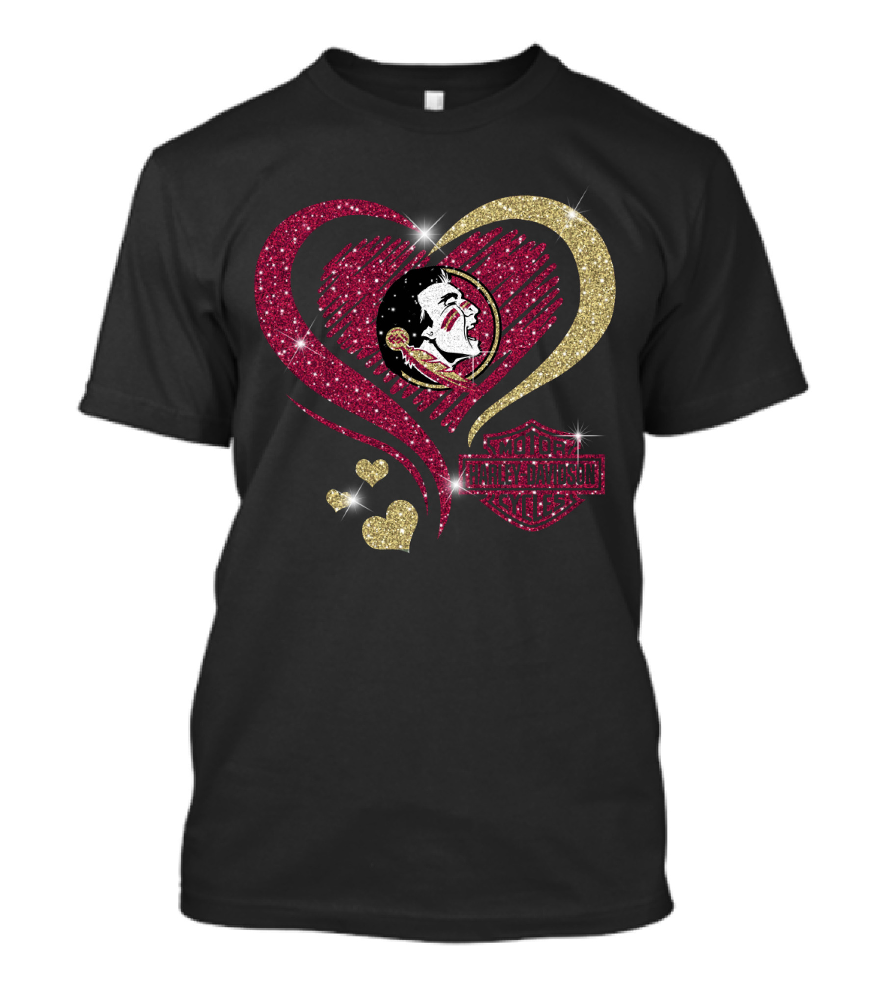 Harley Davidson Florida State Seminoles Heart T-Shirt