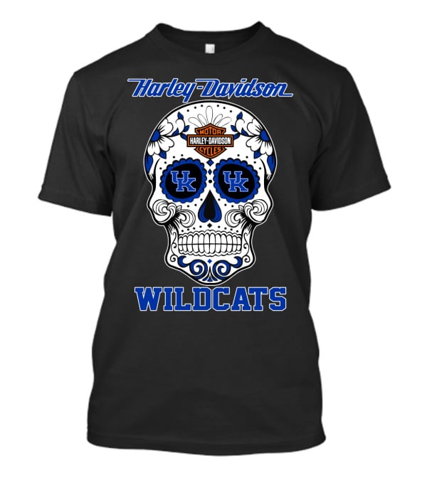 Harley Davidson Kentucky Wildcats Sugar Skull Mood T-Shirt