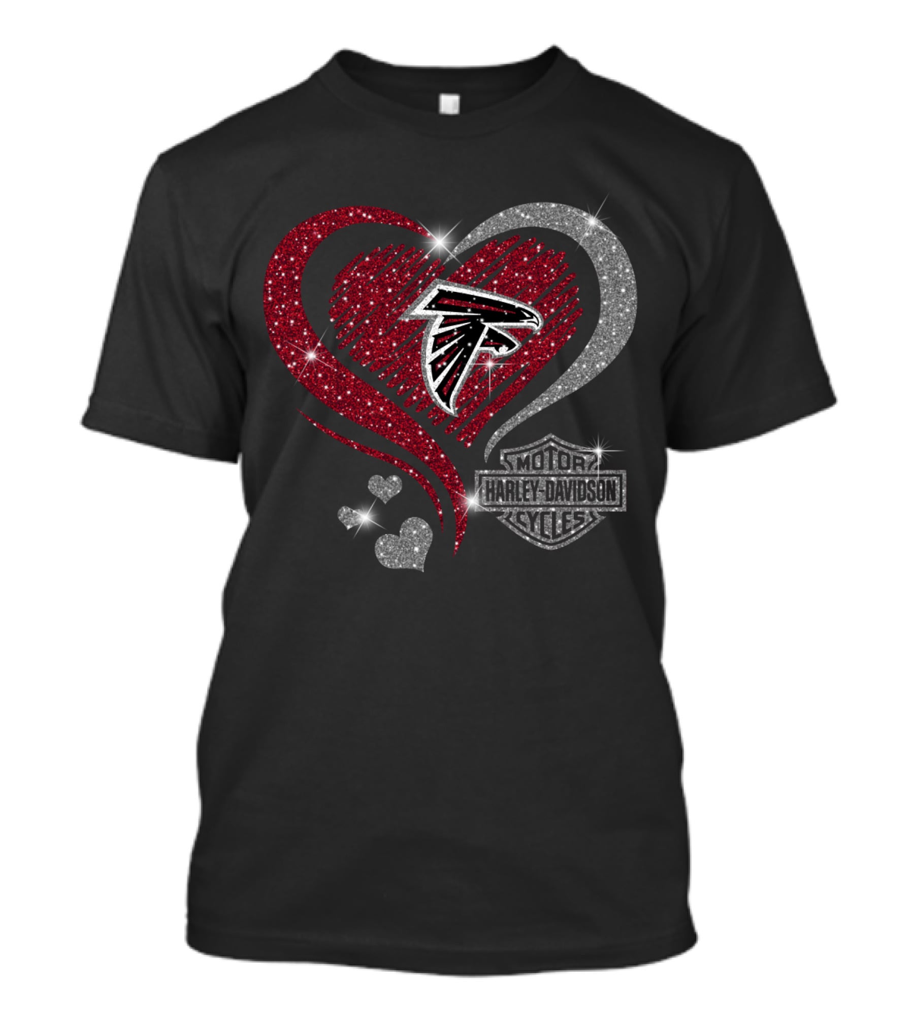 Atlanta Falcons Harley Davidson Heart T-Shirt