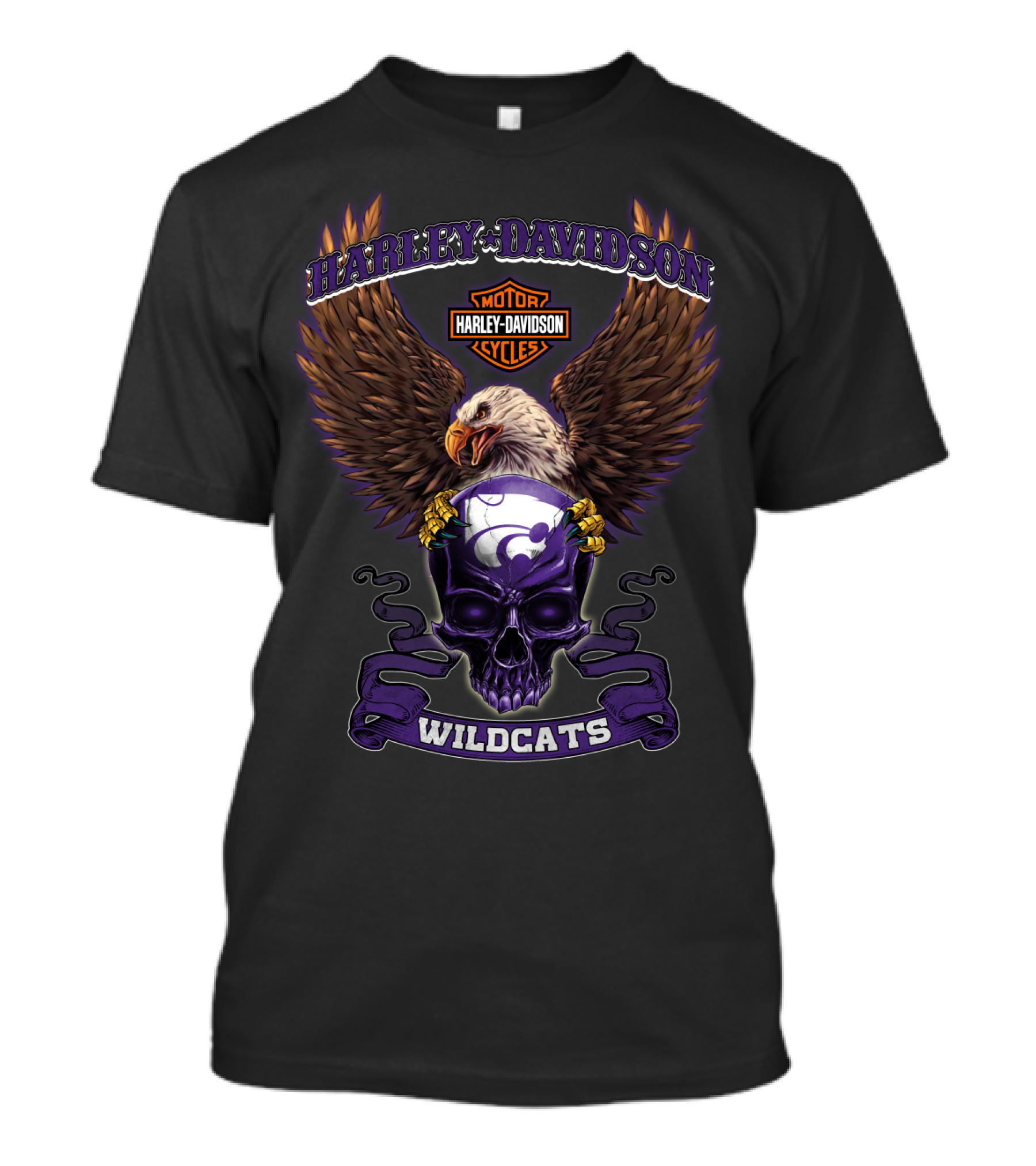 Harley Davidson Motorcycles Eagles Wildcats Kansas State Hd 250302 T-Shirt