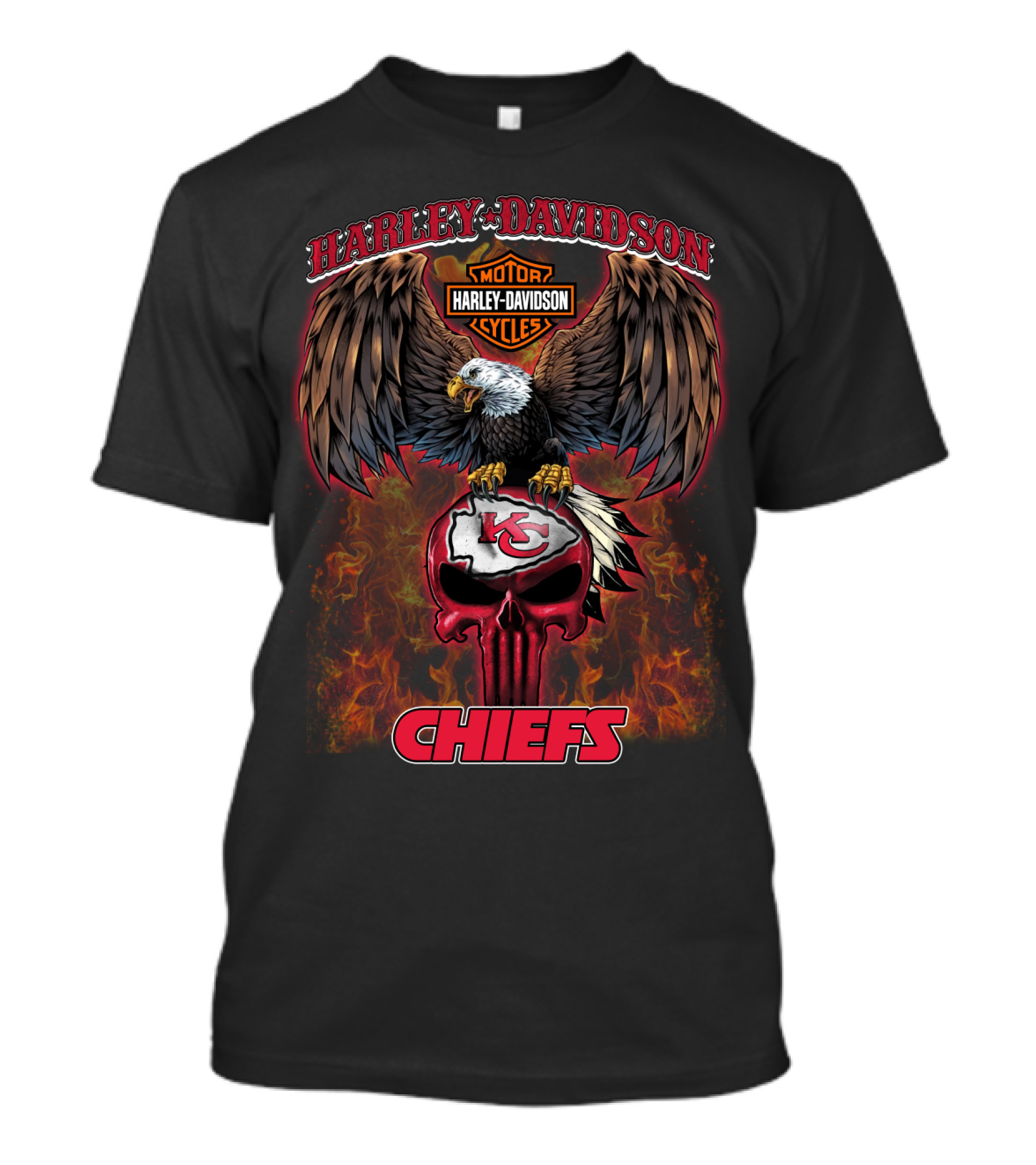 Harley Davidson Motor Cycles Eagle Kansas City Chiefs Chiefs T-Shirt