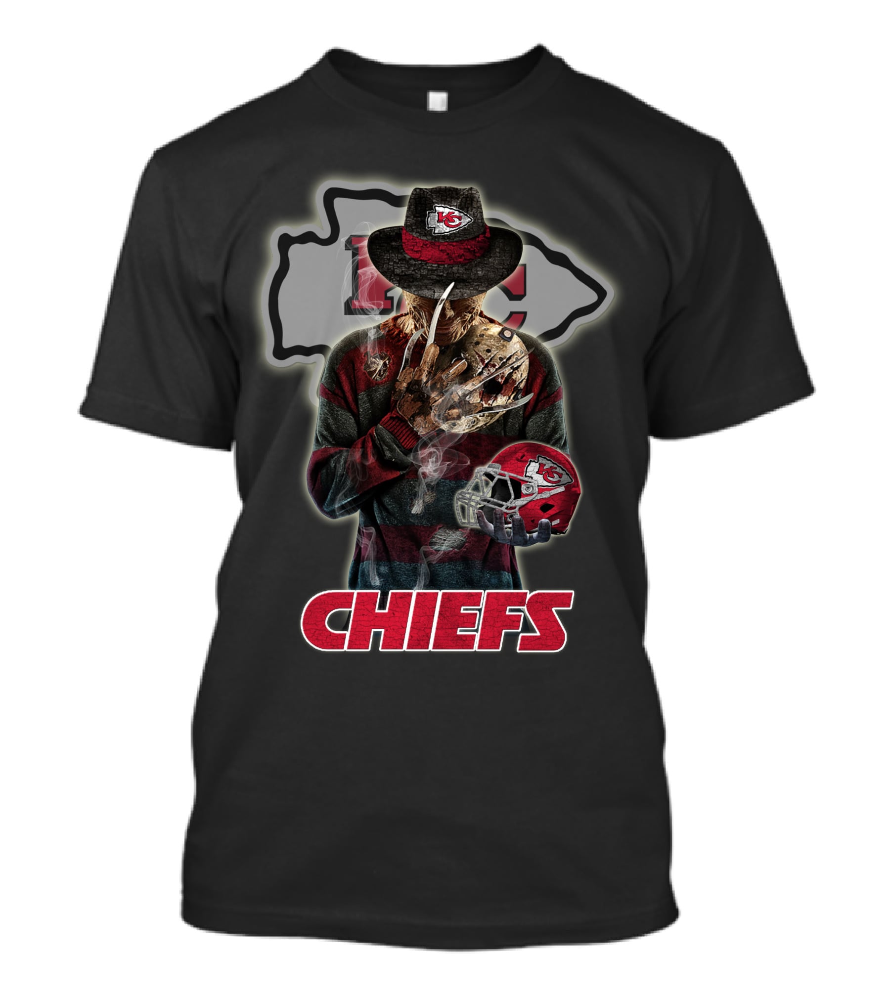 M2 Jason Voorhees Kansas City Chiefs Freddy Krueger Crossover Chiefs T-Shirt