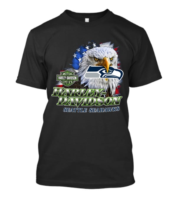 Harley Davidson Seattle Seahawks Nfl Eagles T-Shirt