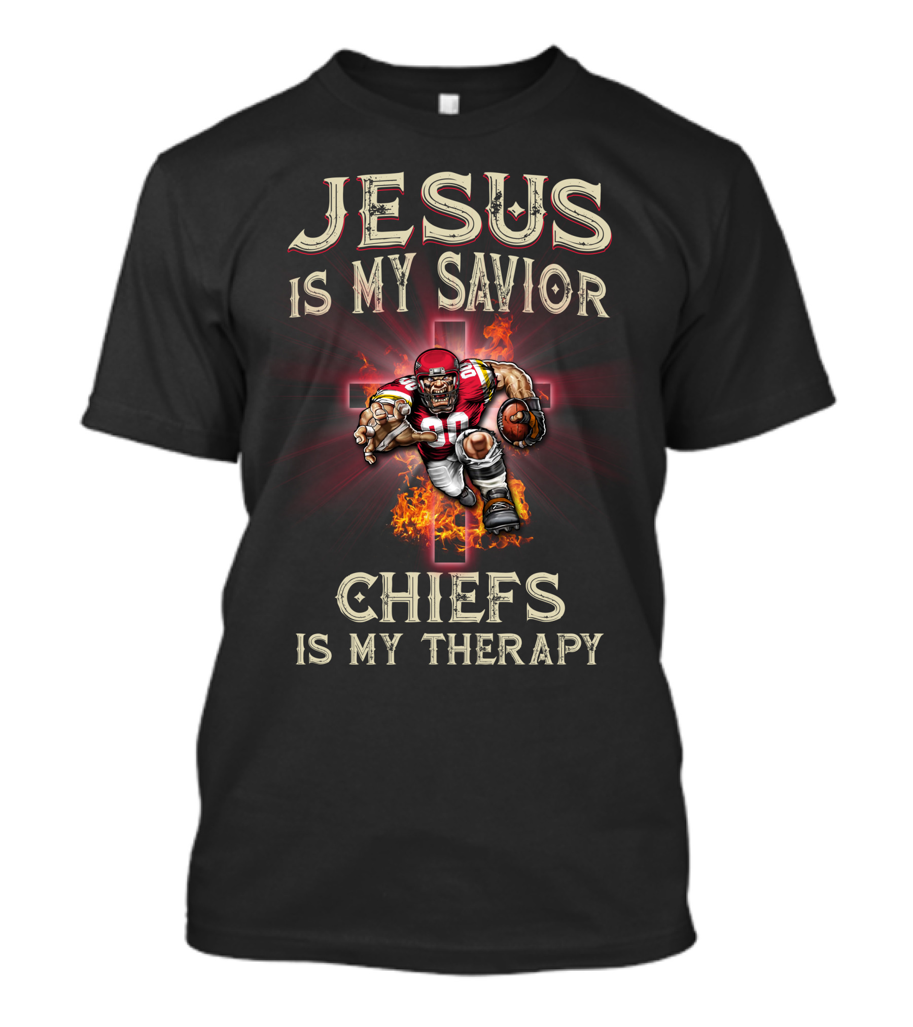 Jesus Is My Savior Chiefs Is My Therapy T-Shirt