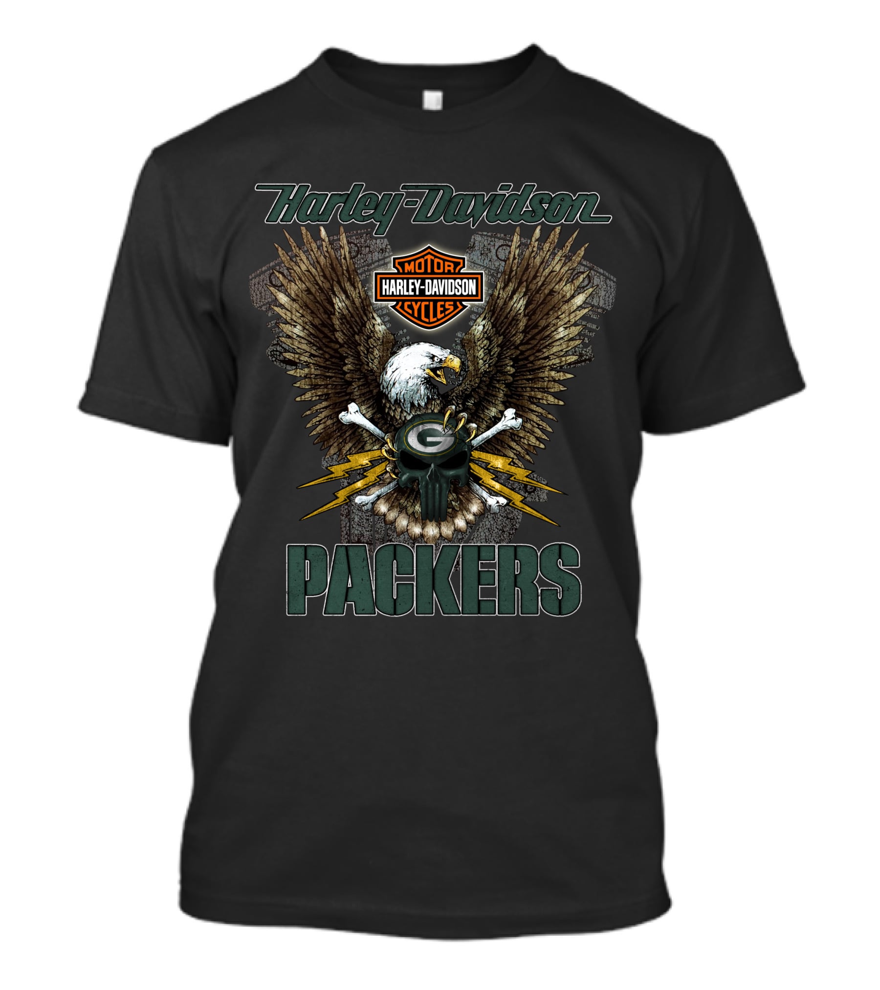 Harley Davidson Packers Motor Cycles Eagle T-Shirt