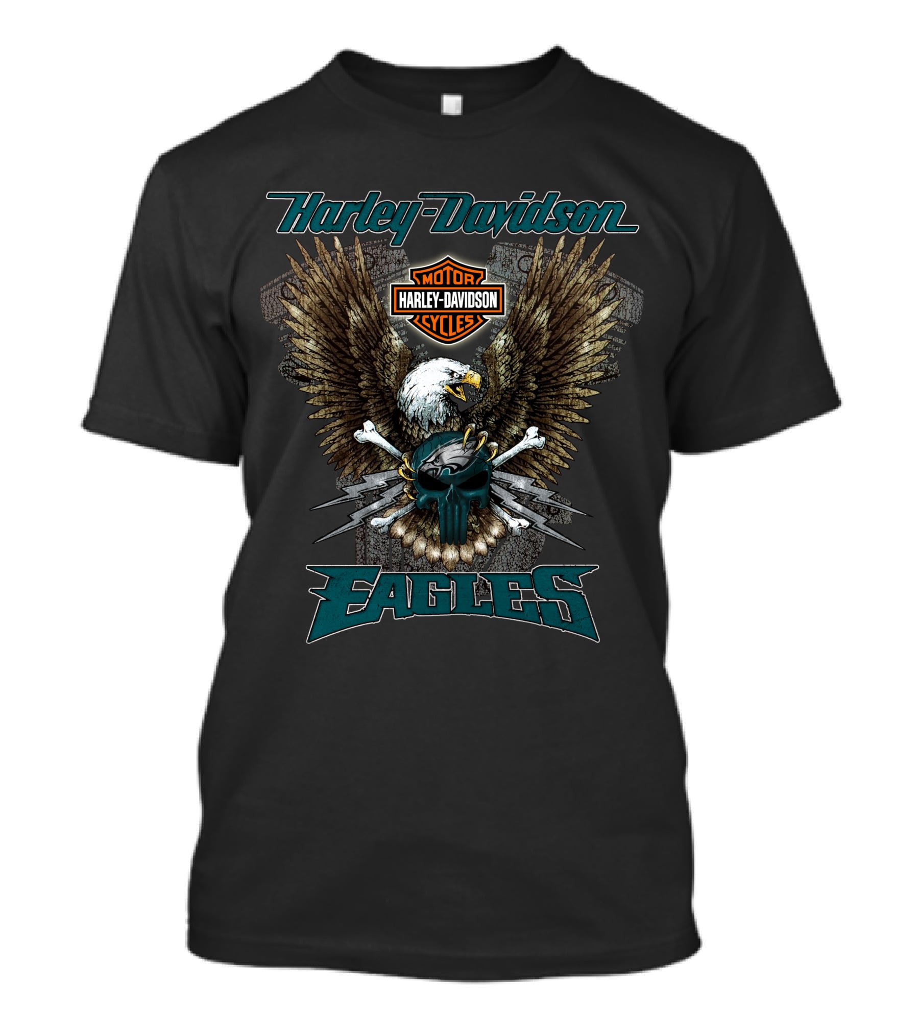 Harley Davidson Motor Cycles Philadelphia Eagles T-Shirt