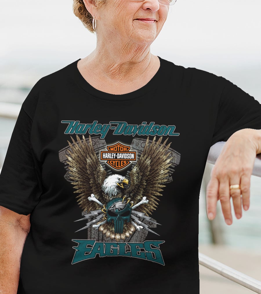Harley Davidson Motor Cycles Philadelphia Eagles T-Shirt