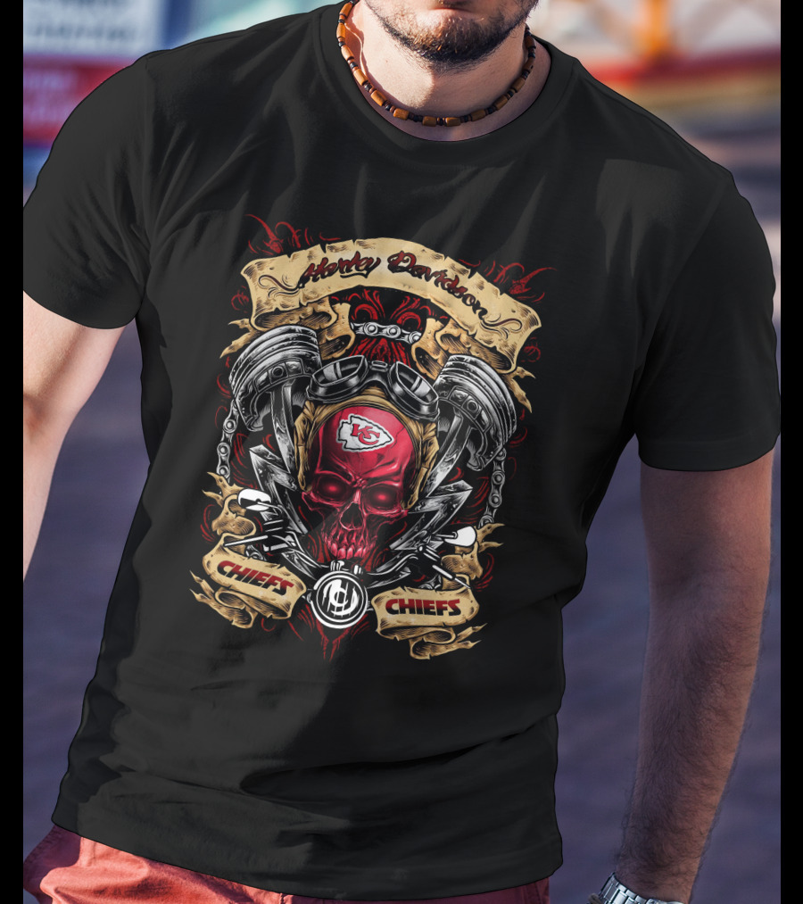 Harley Davidson Kansas City Chiefs Nfl Chiefs Chiefs Skull T-Shirt