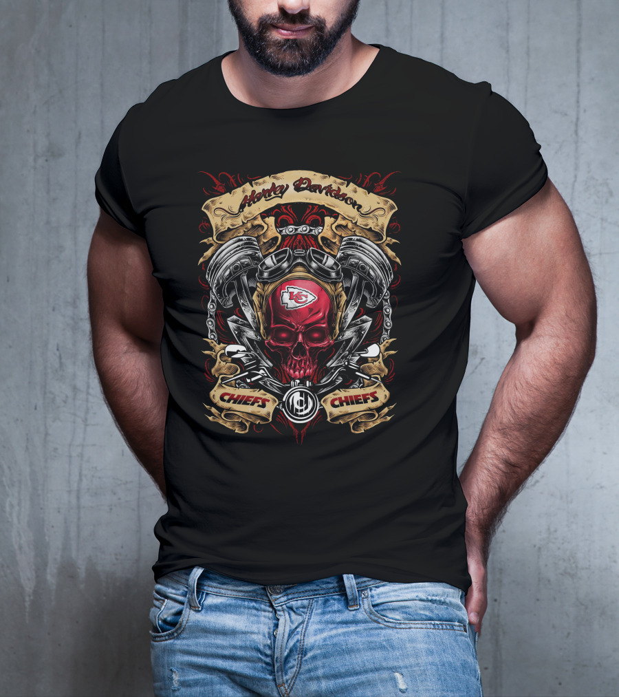 Harley Davidson Kansas City Chiefs Nfl Chiefs Chiefs Skull T-Shirt