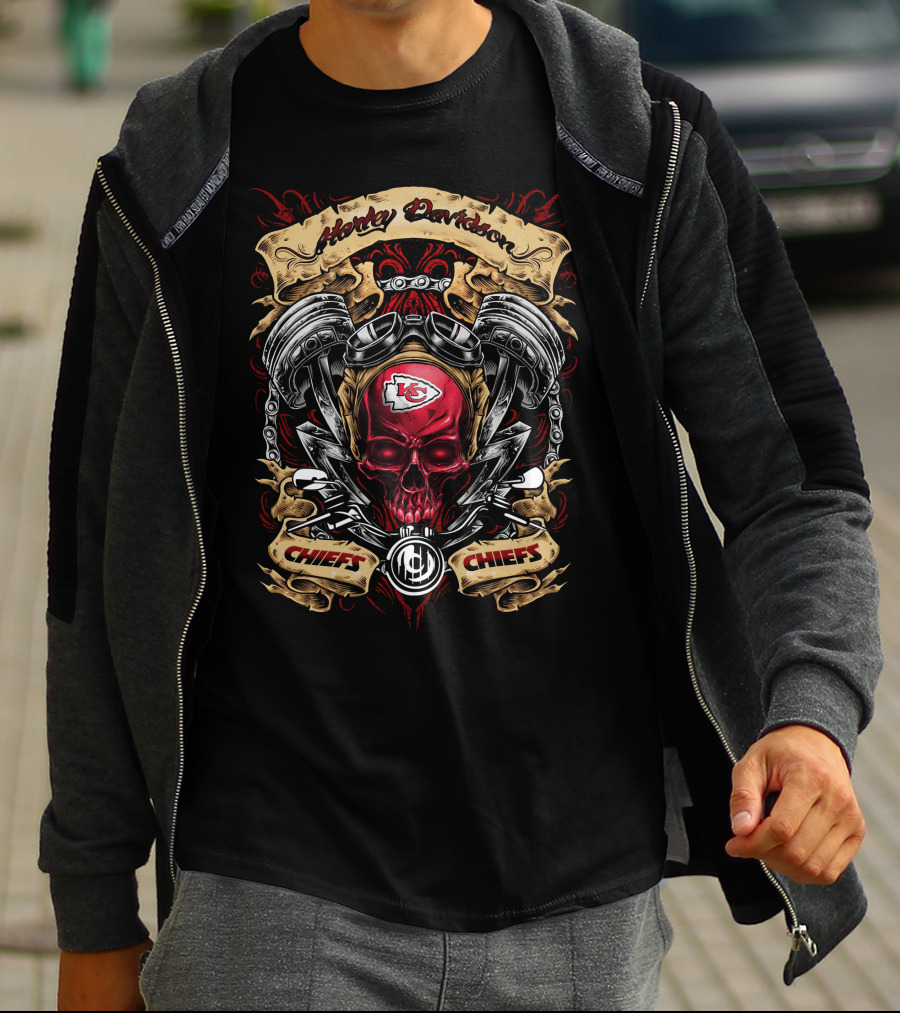Harley Davidson Kansas City Chiefs Nfl Chiefs Chiefs Skull T-Shirt