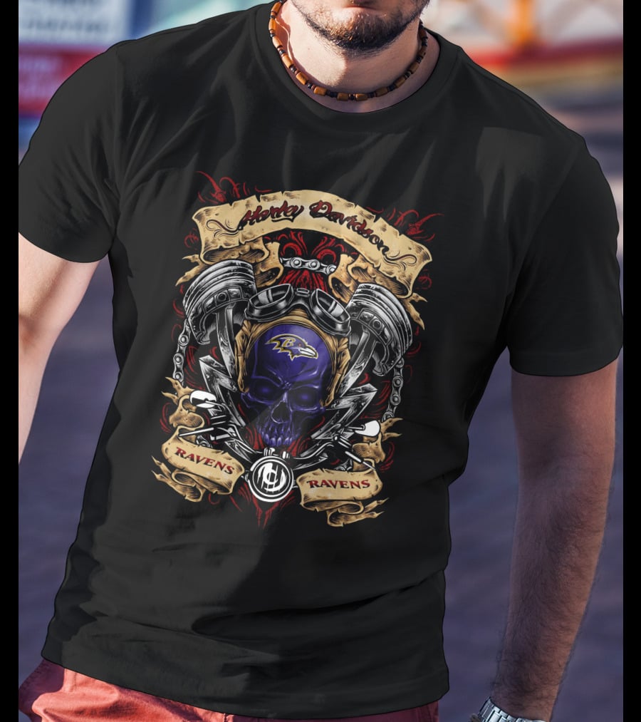 Harley Davidson Baltimore Ravens Nfl Ravens Ravens T5M1 T-Shirt
