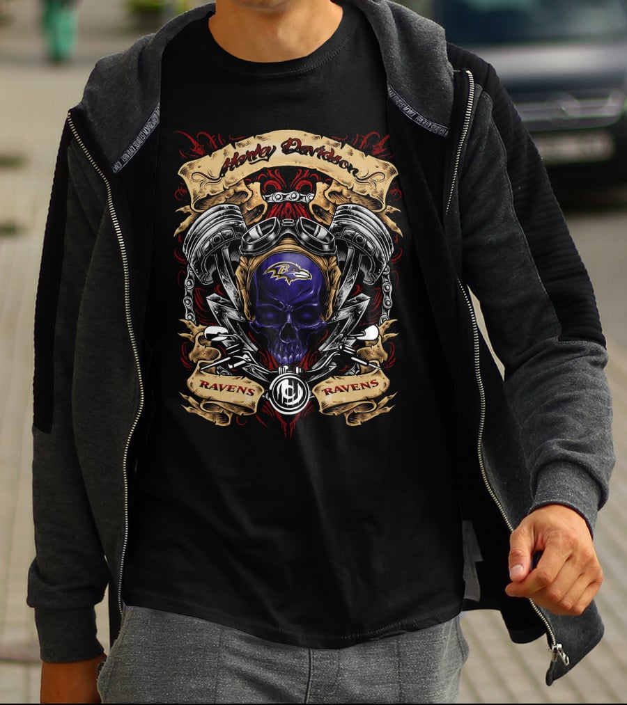 Harley Davidson Baltimore Ravens Nfl Ravens Ravens T5M1 T-Shirt