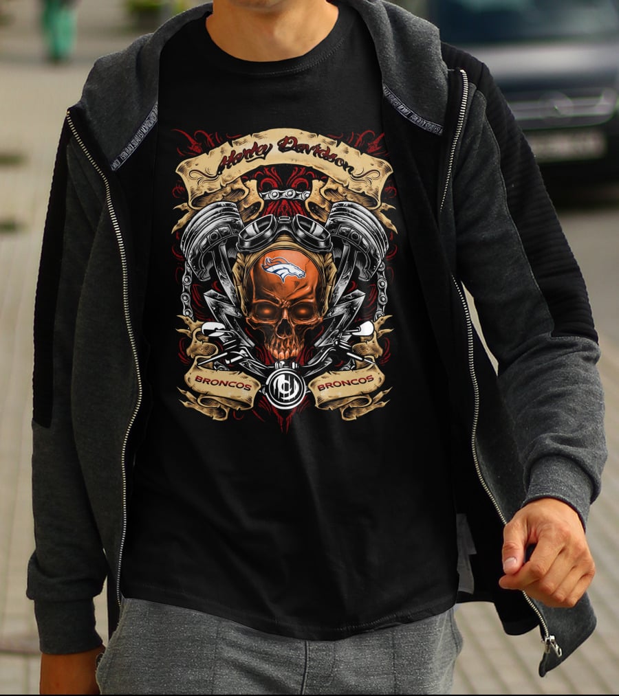 Harley Davidson Denver Broncos Nfl Broncos T-Shirt
