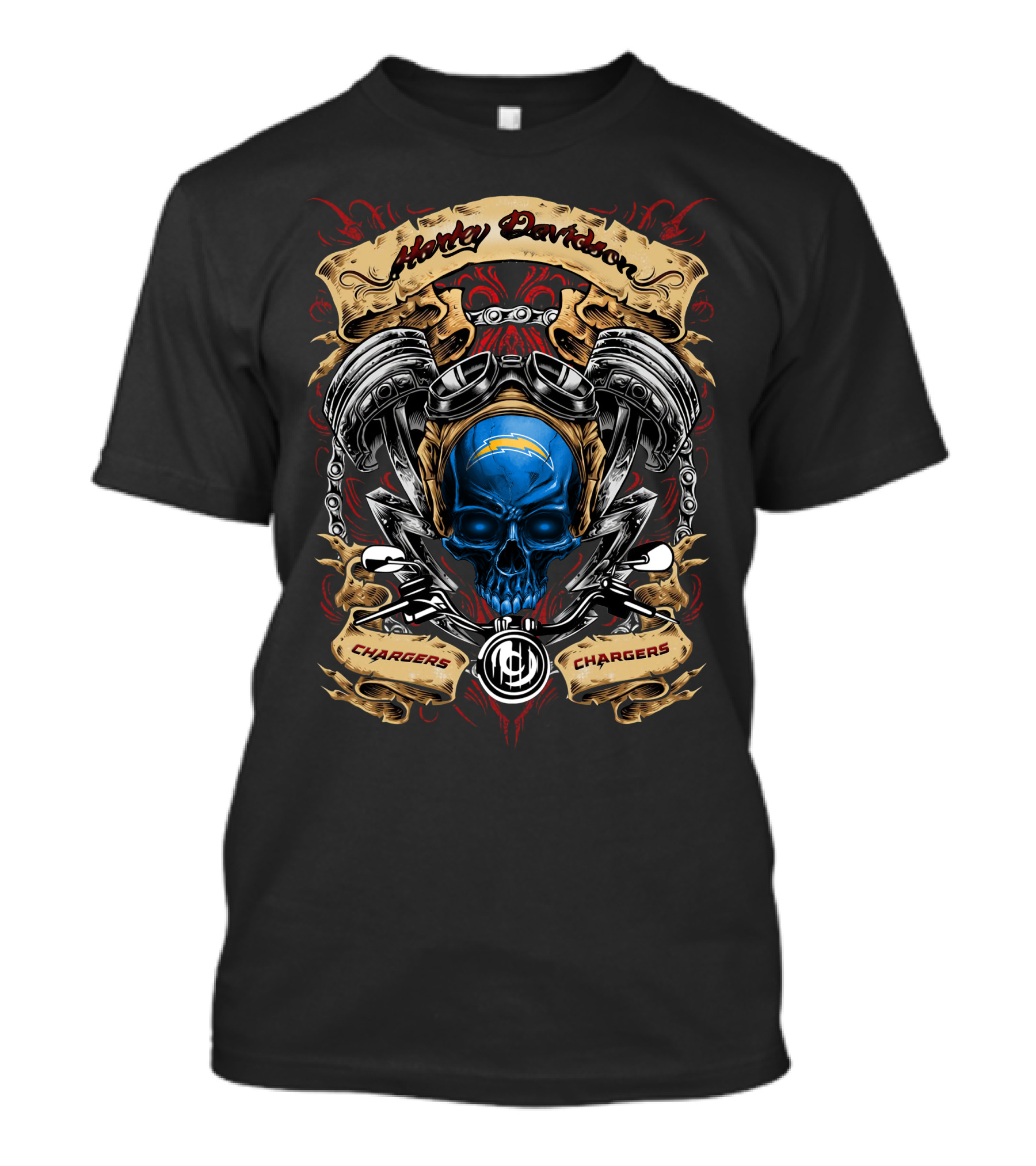 Harley Davidson Los Angeles Chargers Nfl Skull Design M15 T-Shirt