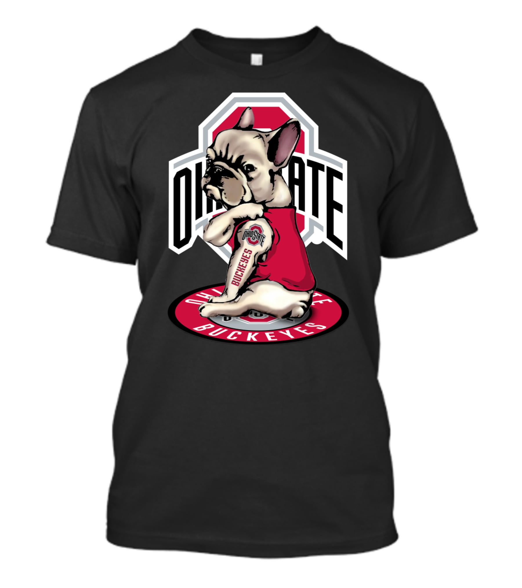Ohio State Buckeyes French Bulldog T-Shirt