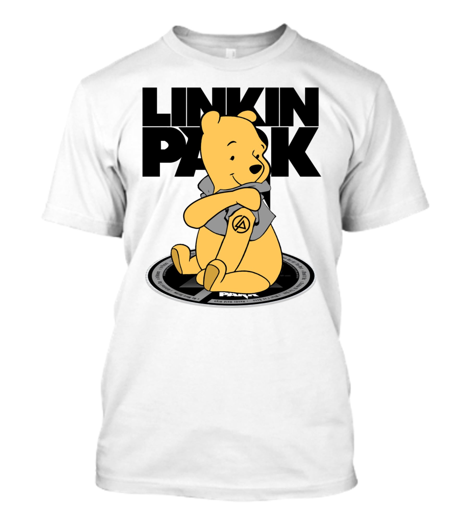 Linkin Park Pooh Bear Cuddling With Iconic T-Shirt