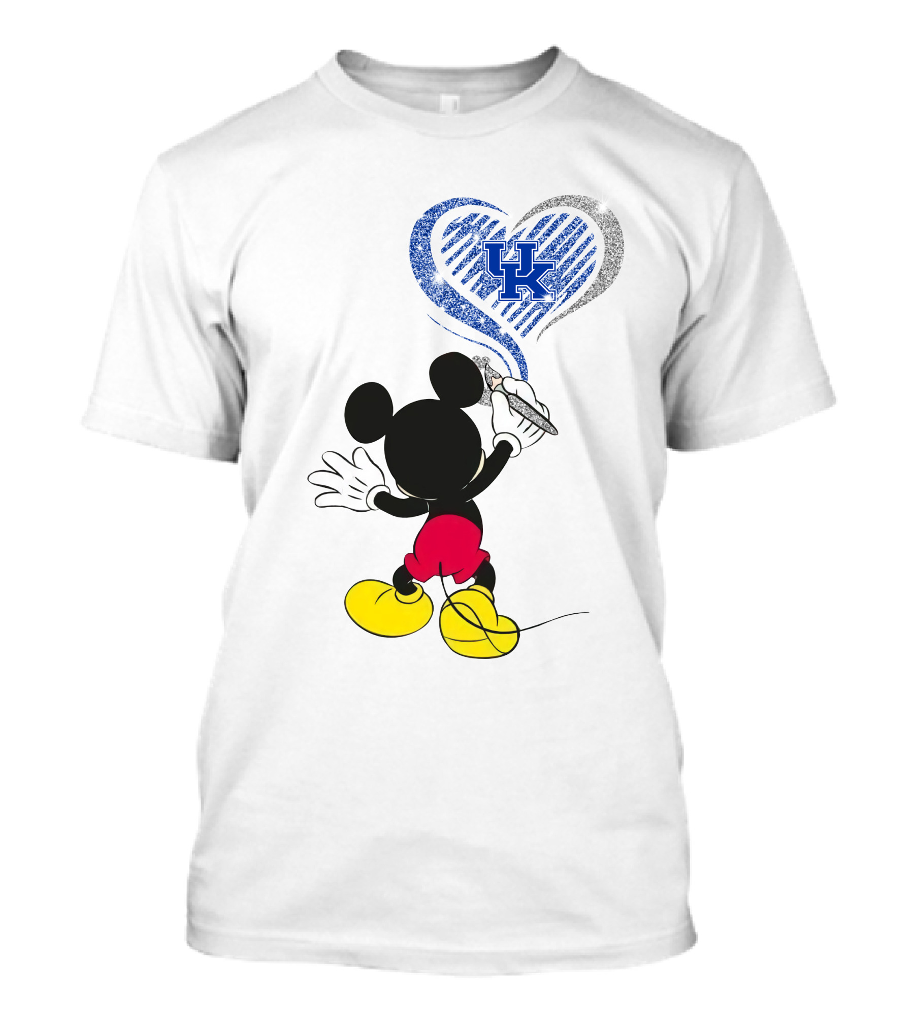 Mickey Uk Heart Drawing Kentucky Wildcats Ncaa T-Shirt