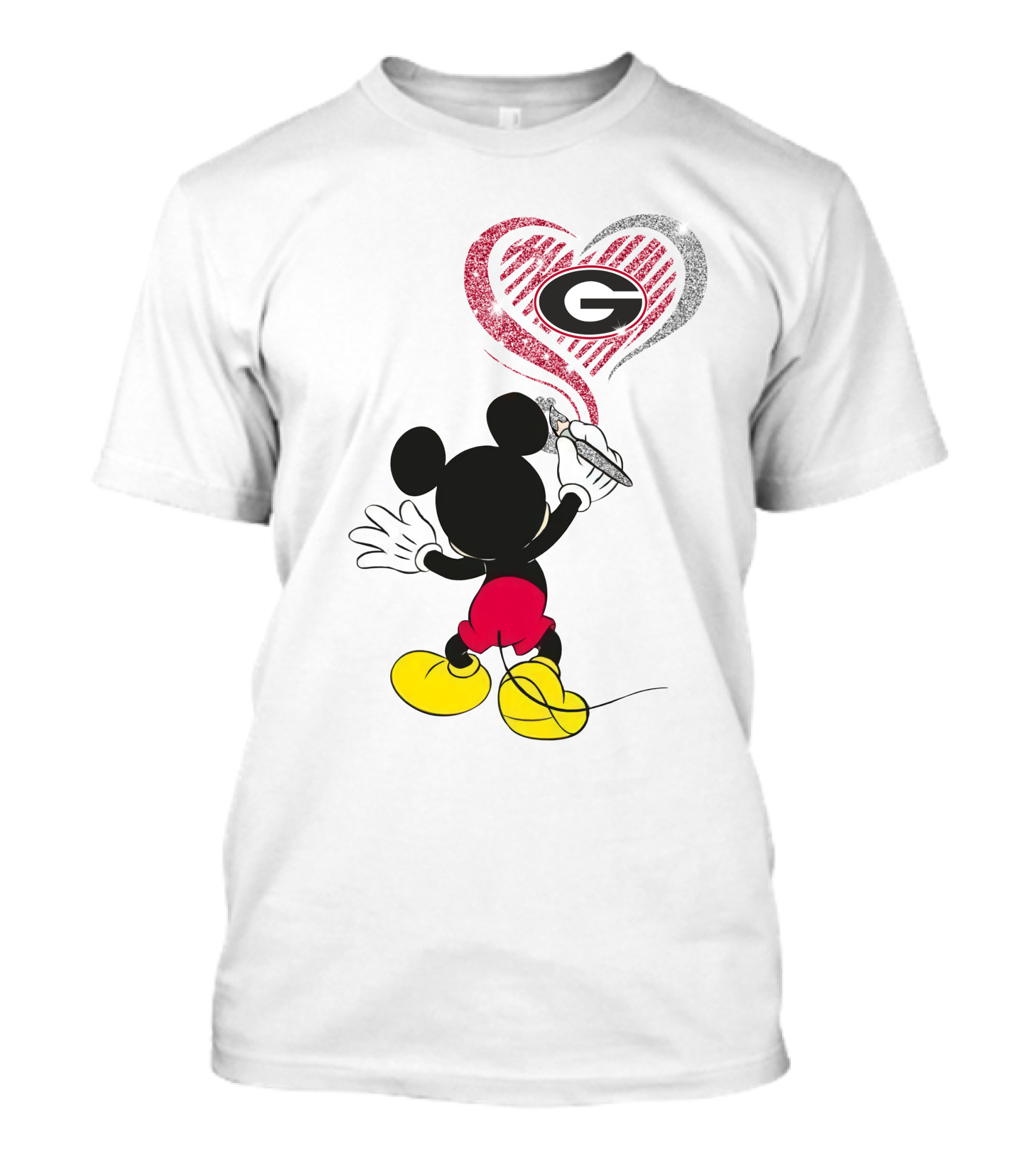 Mickey Ncaa Georgia Bulldogs Heart T-Shirt