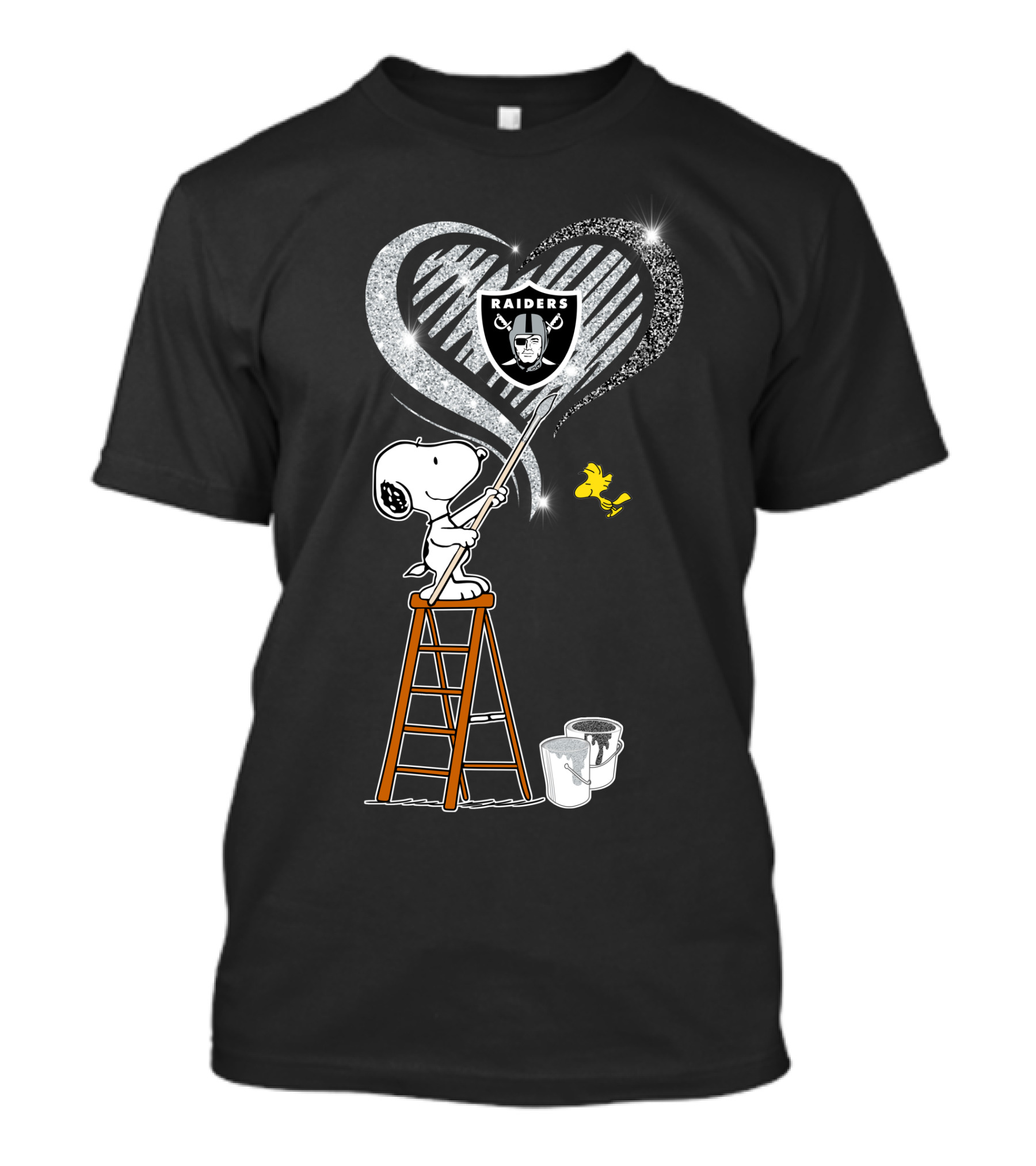Snoopy Painting Heart Raiders 23 Oakland Raiders Football Nfl Peanuts Woodstock T-Shirt