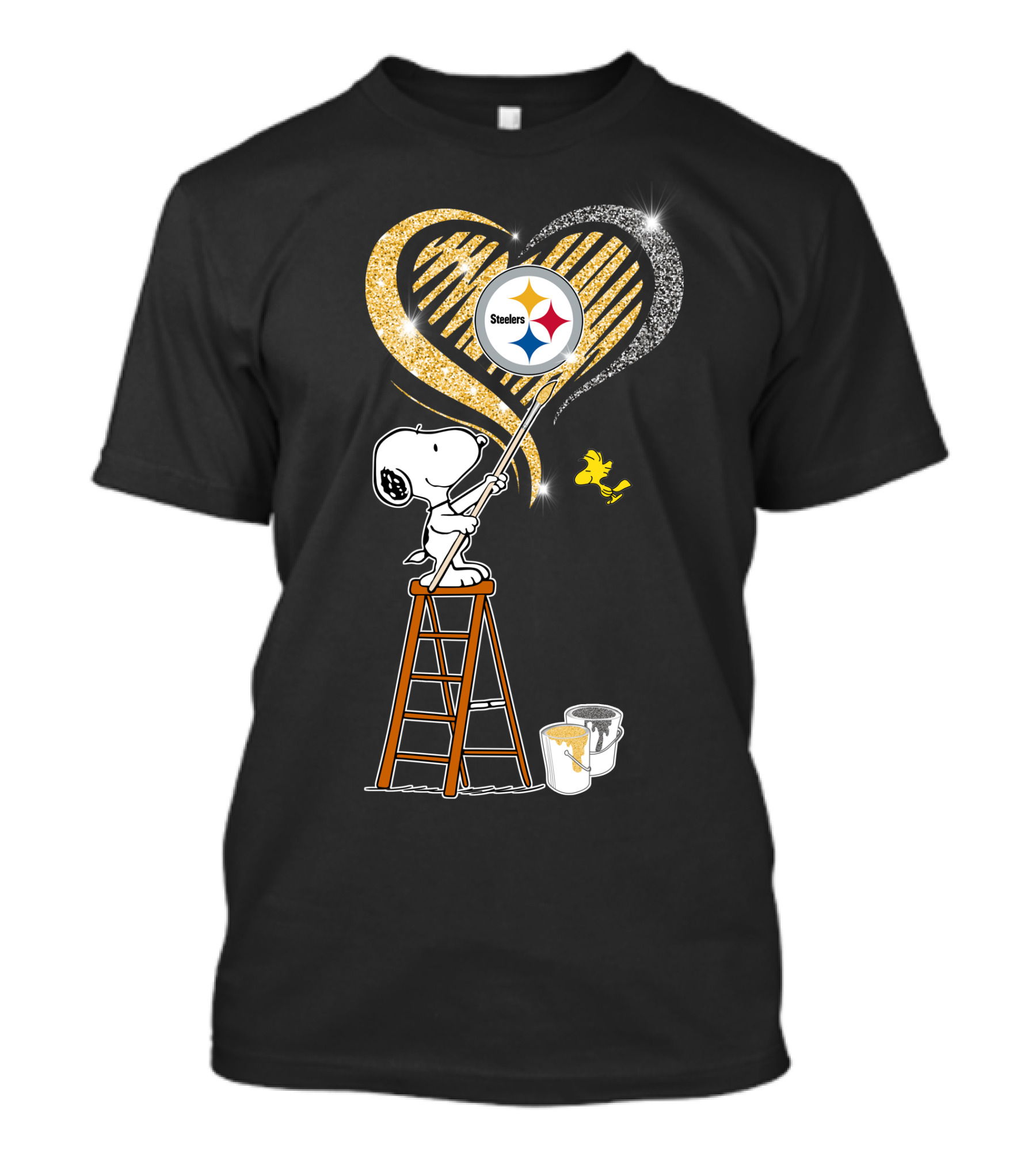 Snoopy Pittsburgh Steelers Heart Painting T-Shirt