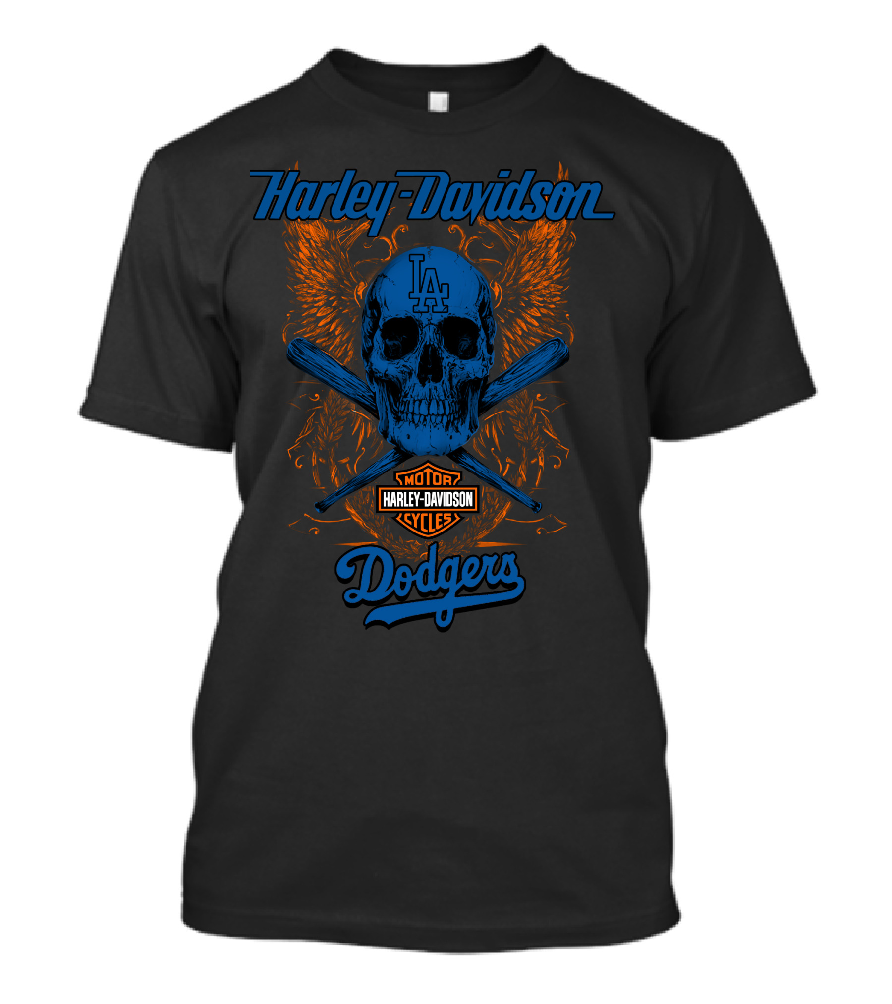 Harley Davidson Los Angeles Dodgers Skull Crossbats T-Shirt