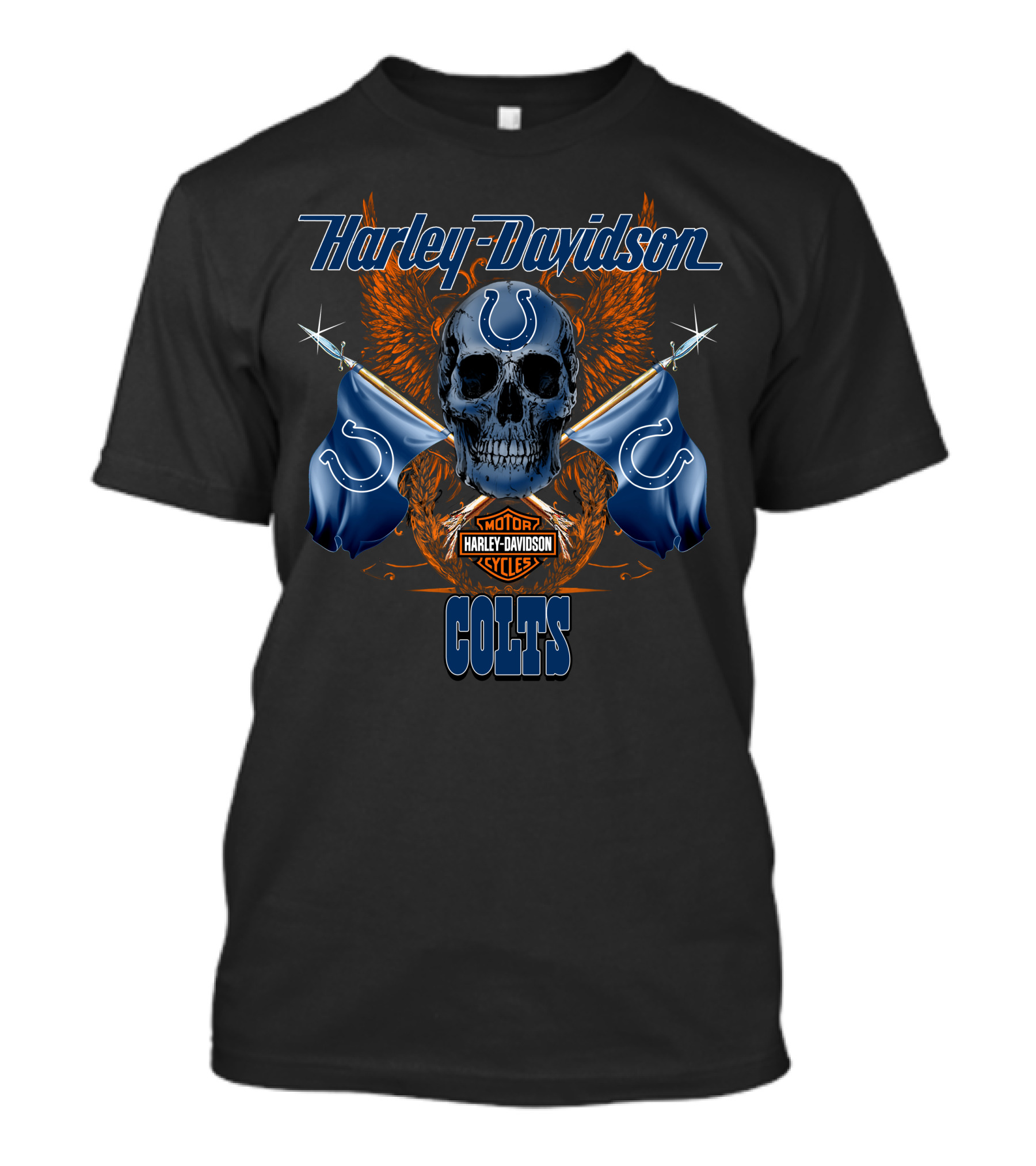 Harley Davidson Colts Skull Flags T-Shirt