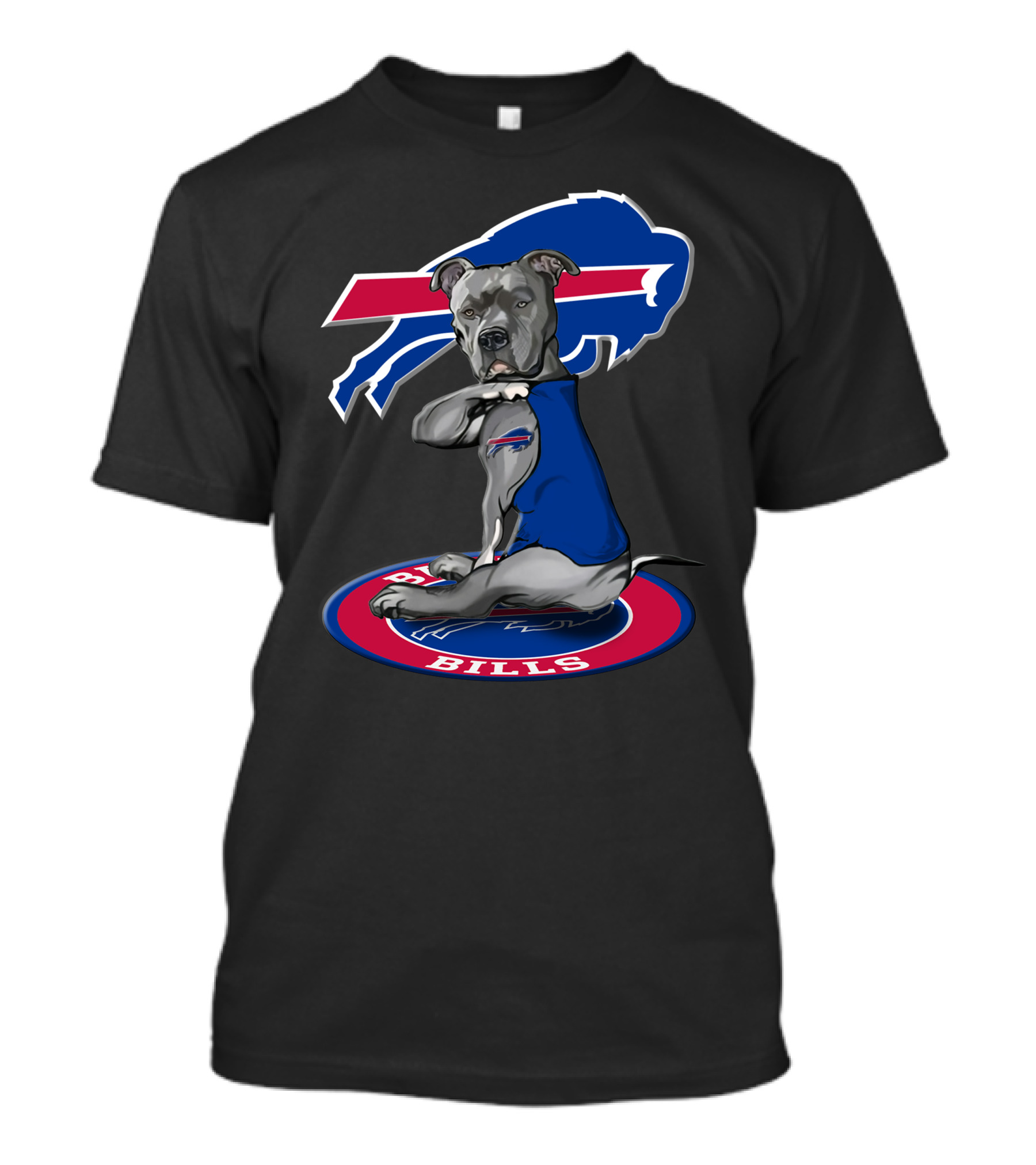 Buffalo Bills Dog With Team Logo And Colors T-Shirt