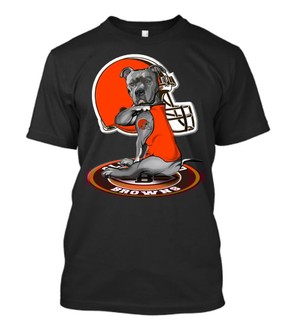 Cleveland Browns Dog Mascot With Helmet And Team T-Shirt