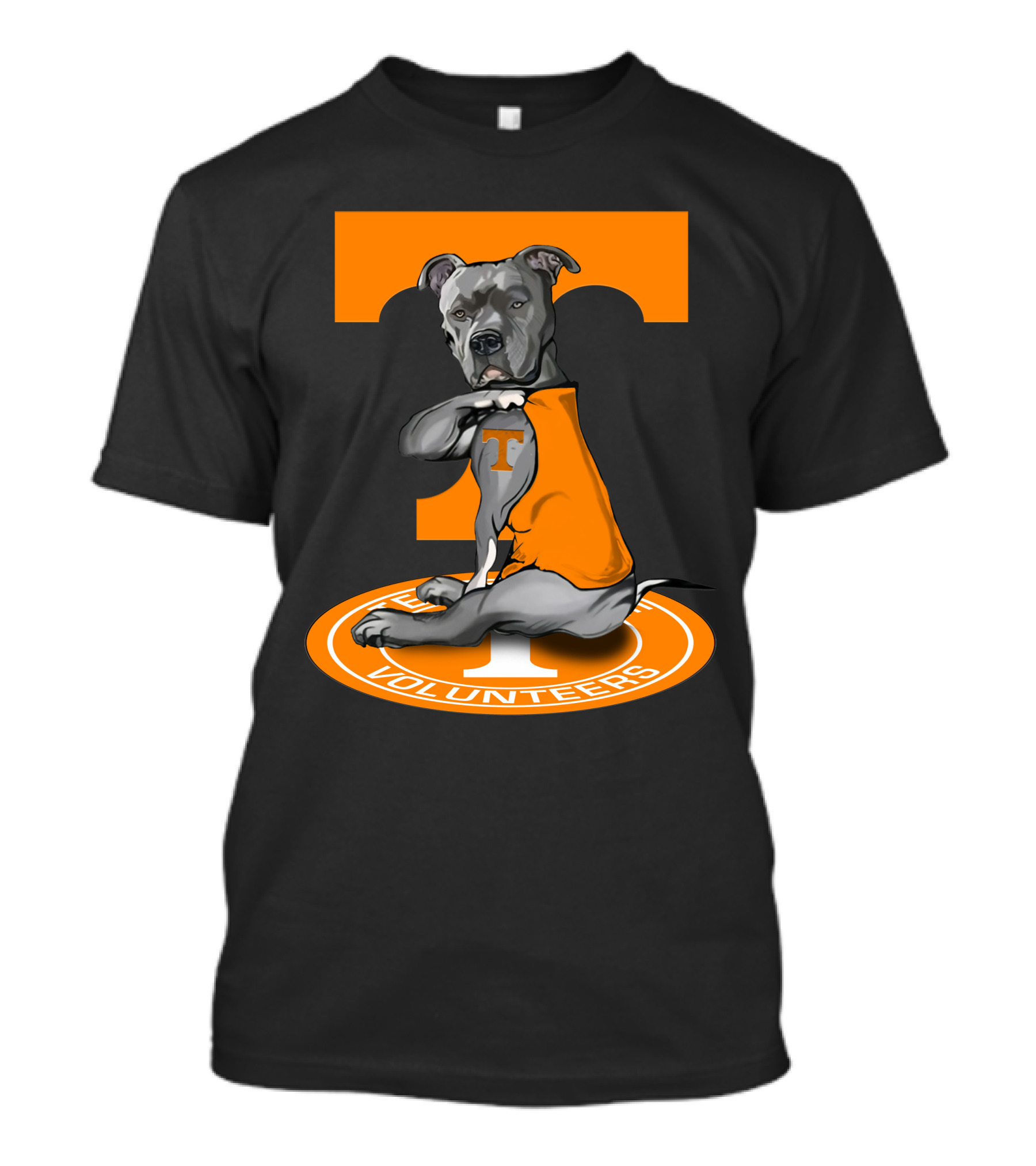 Tennessee Volunteers Dog In Orange T-Shirt With Power T T-Shirt