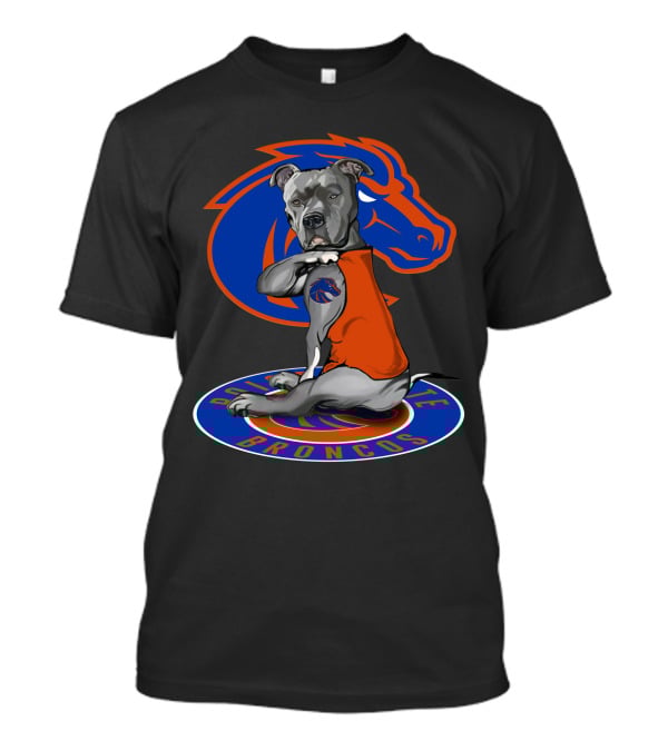 Boise State Broncos 23 Bulldog With Bronco Tattoo T-Shirt