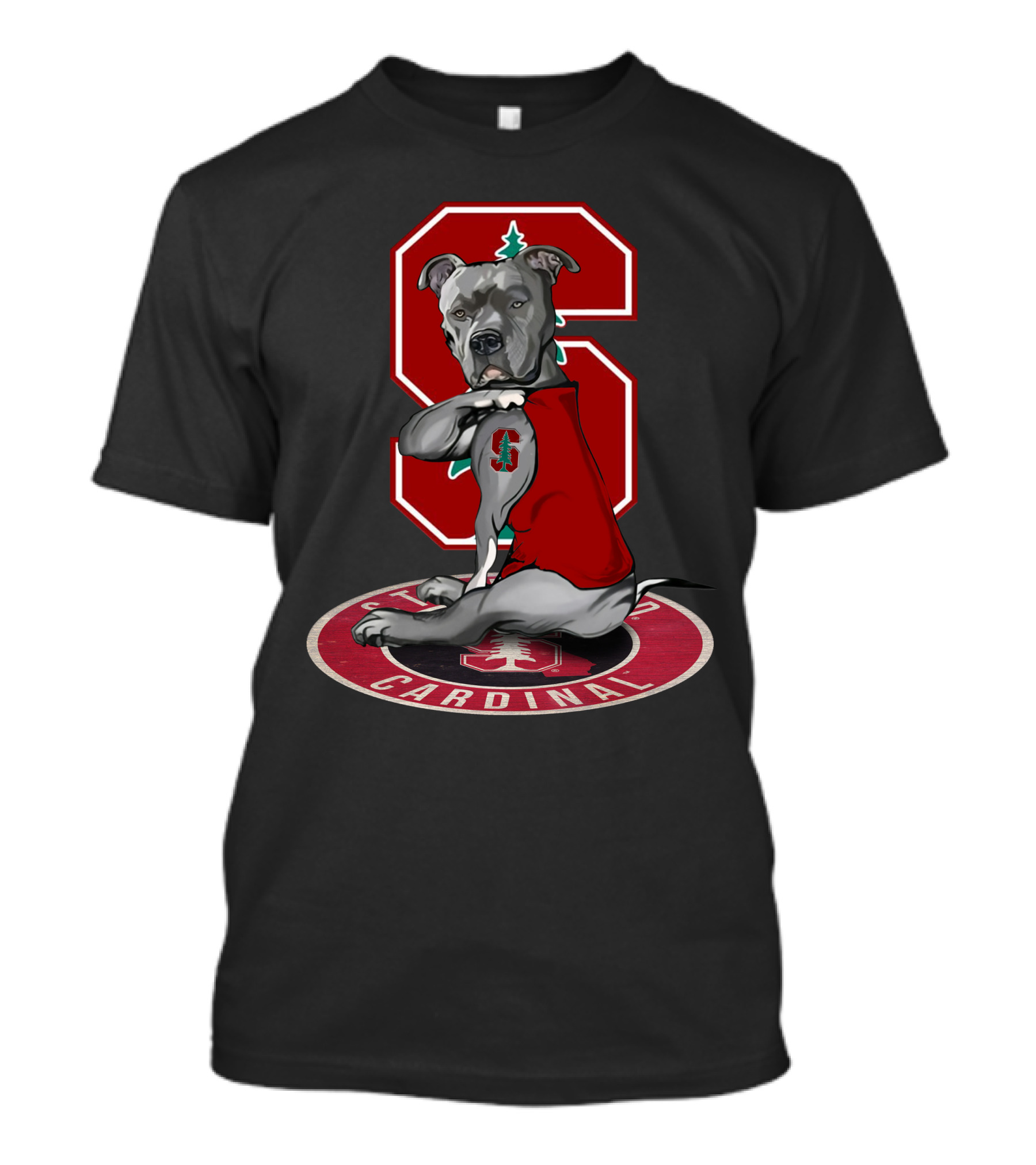 Stanford Cardinal Dog Mascot With Block S T-Shirt