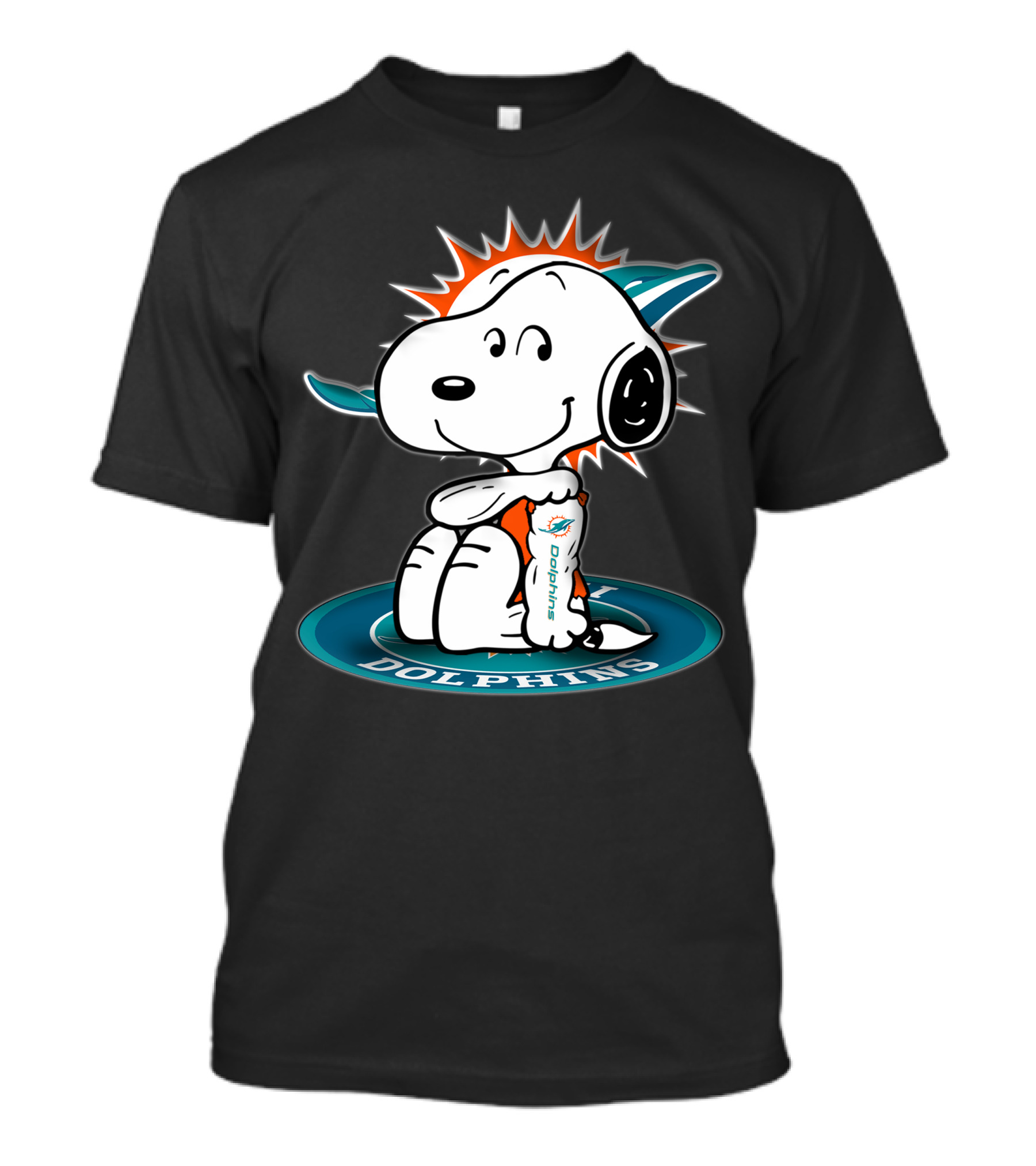 Snoopy Miami Dolphins Fan Football T-Shirt