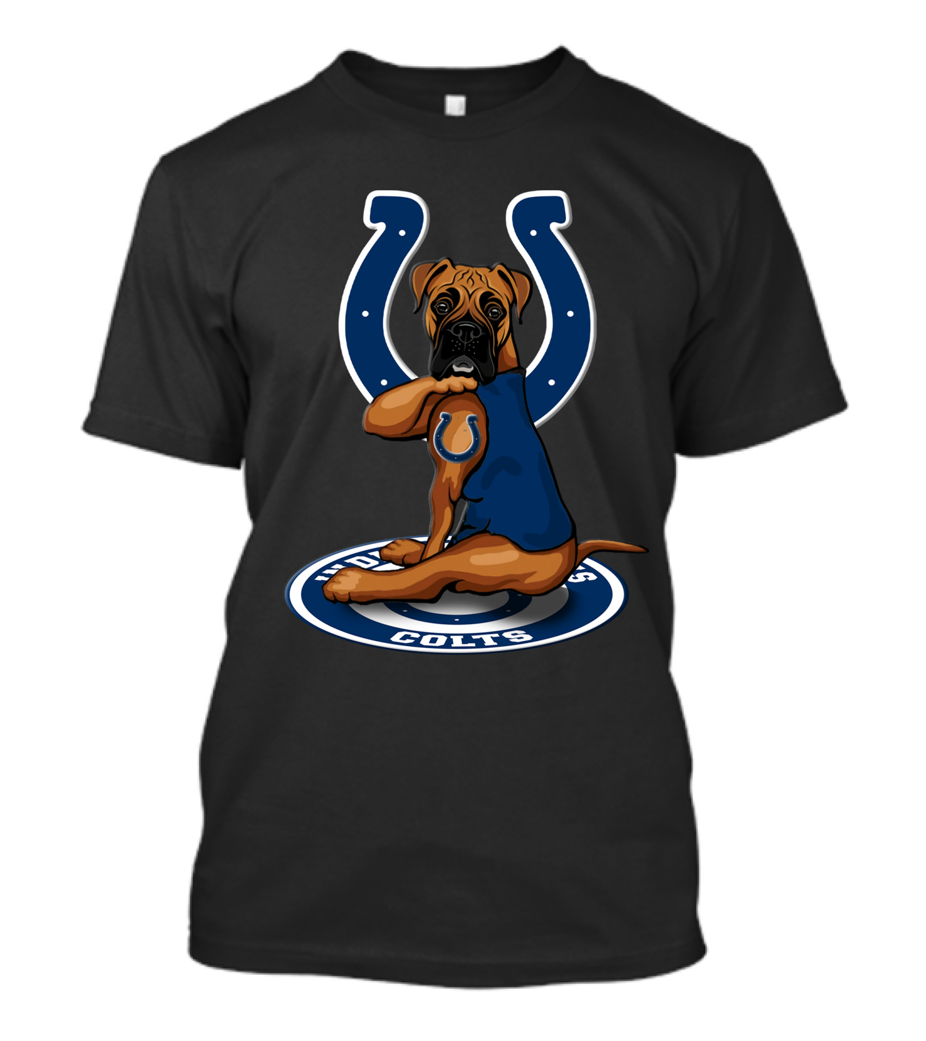 Indianapolis Colts Dog With Horseshoe T-Shirt