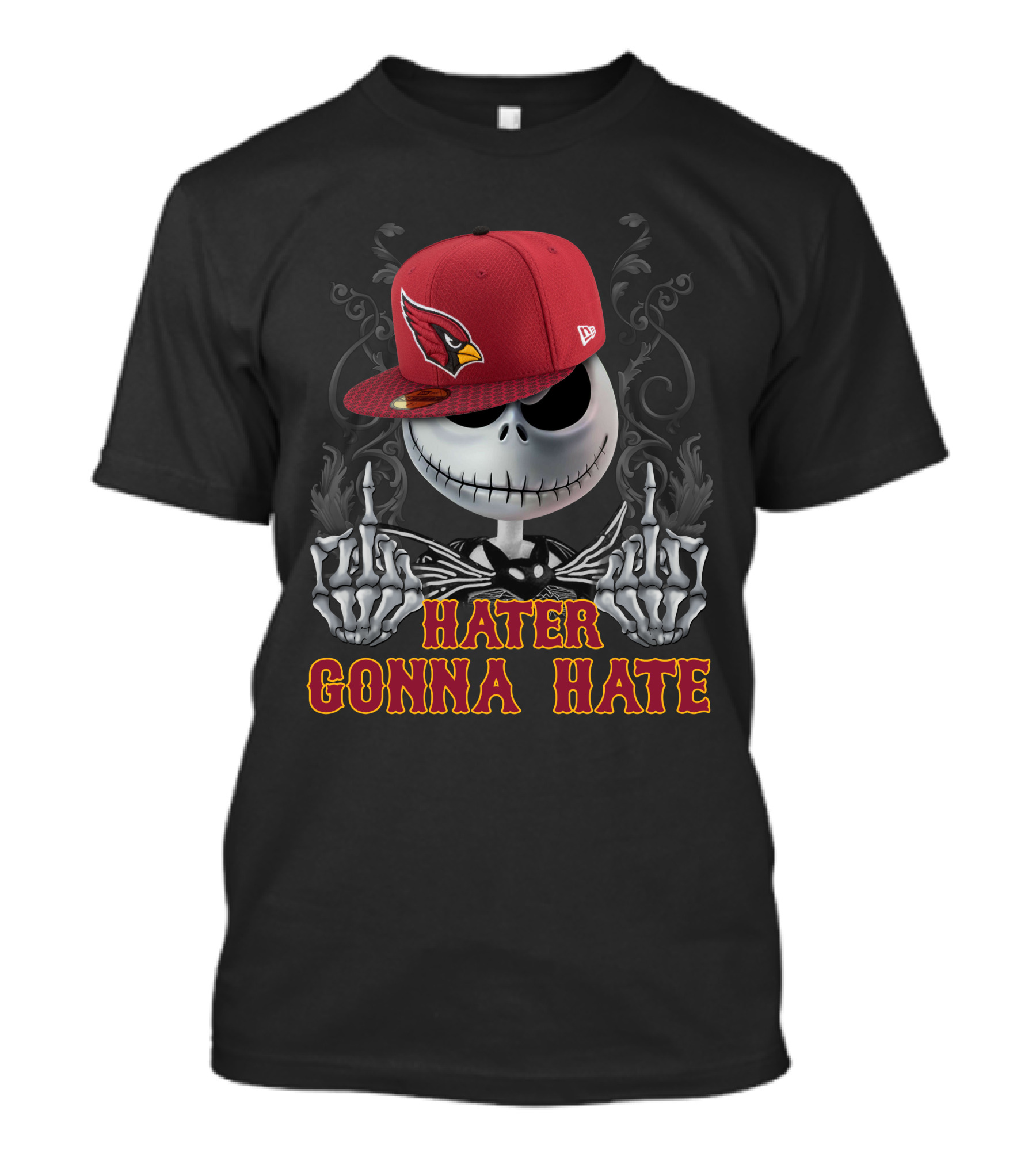 Hater Gonna Hate Arizona Cardinals Jack Skellington Hat T-Shirt