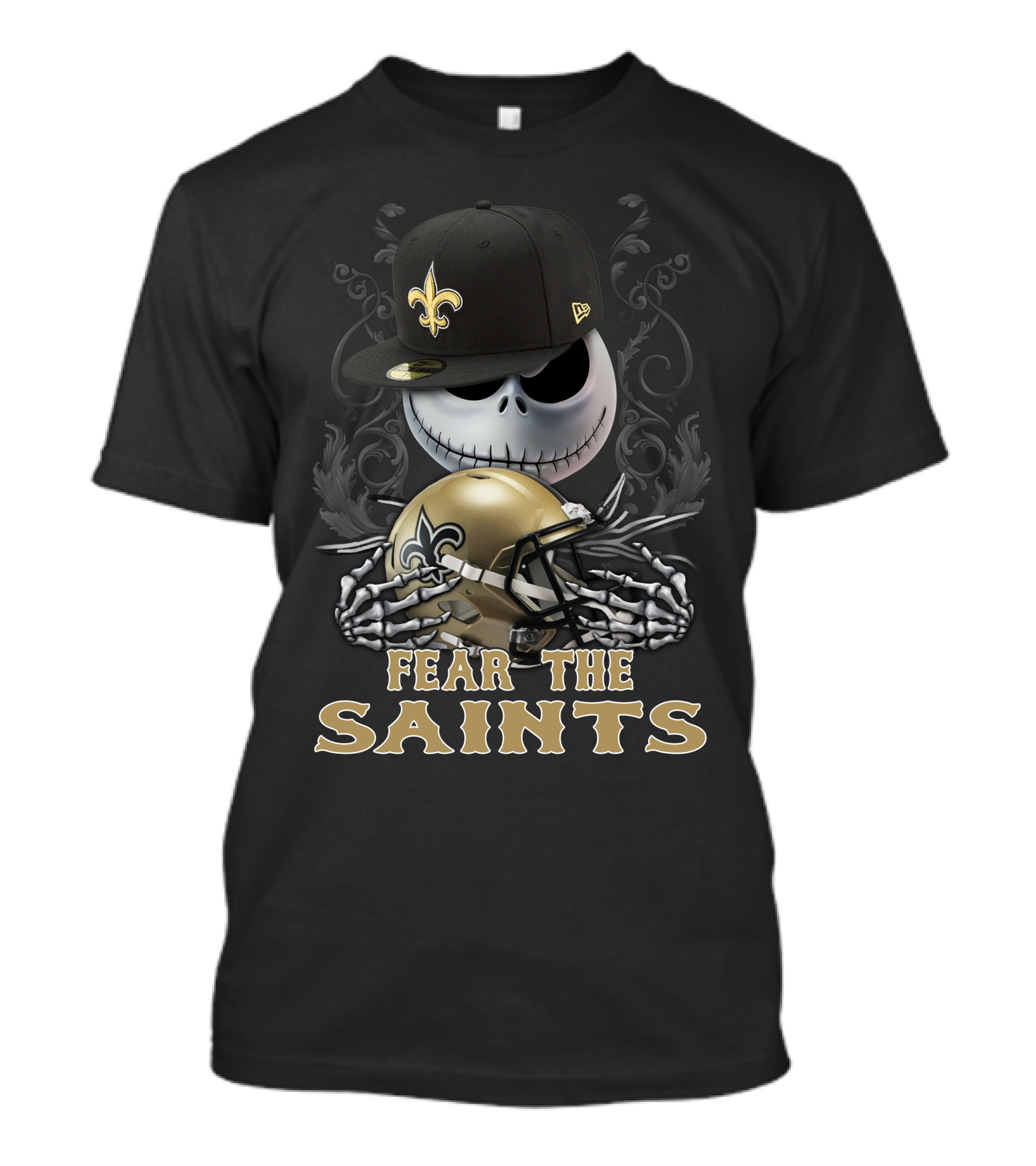 Fear The Saints New Orleans Saints Football Skeleton T-Shirt