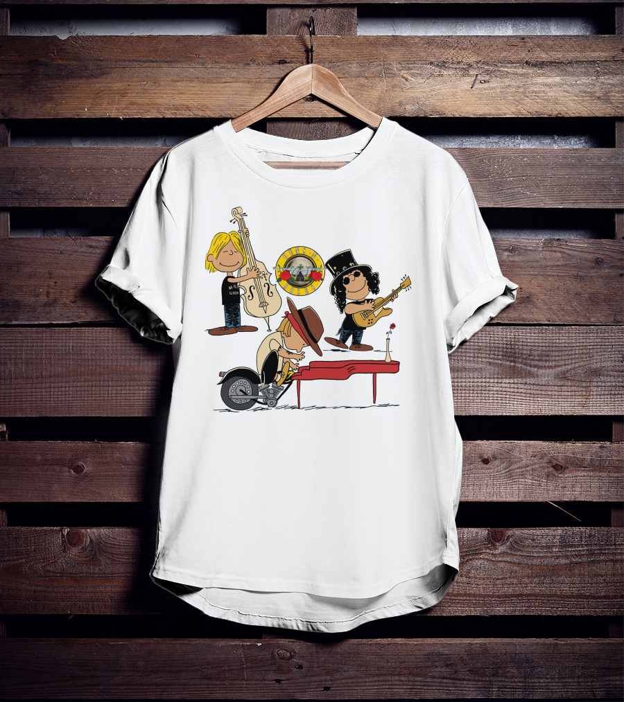 Guns N' Roses We're F'N' Back Cartoon Style With Famous Rock Band T-Shirt