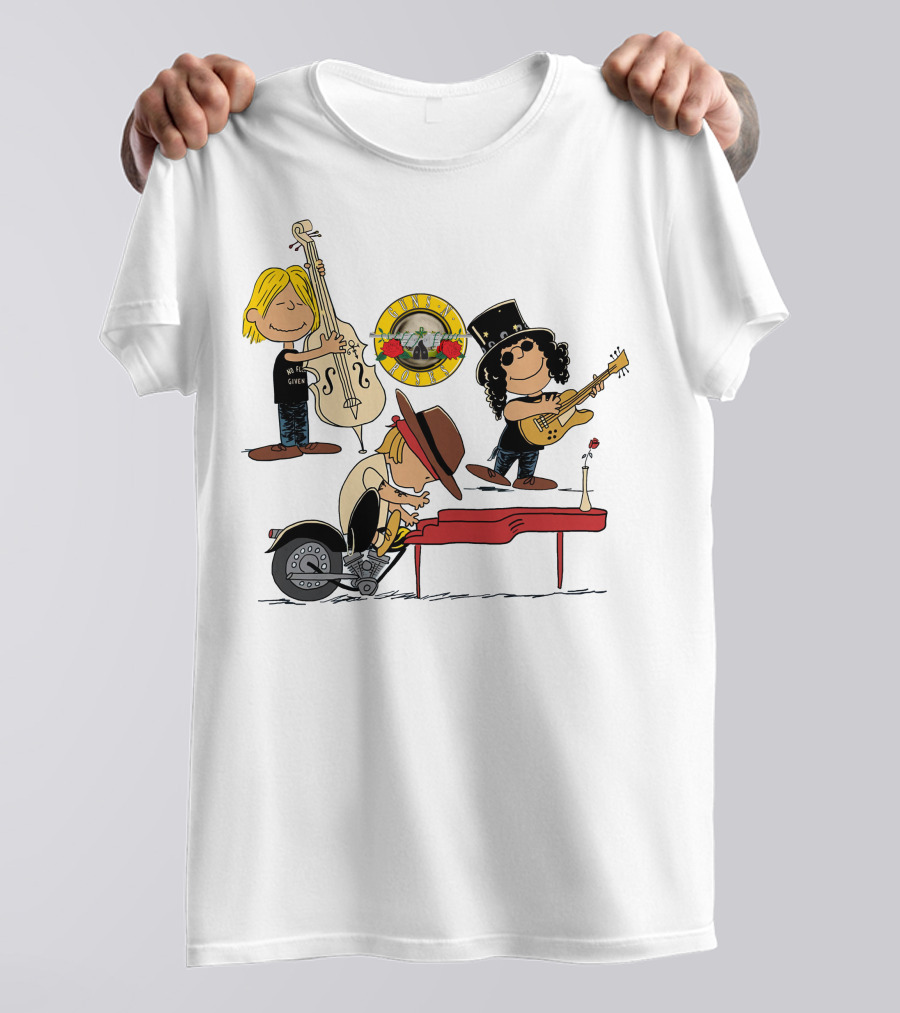 Guns N' Roses We're F'N' Back Cartoon Style With Famous Rock Band T-Shirt