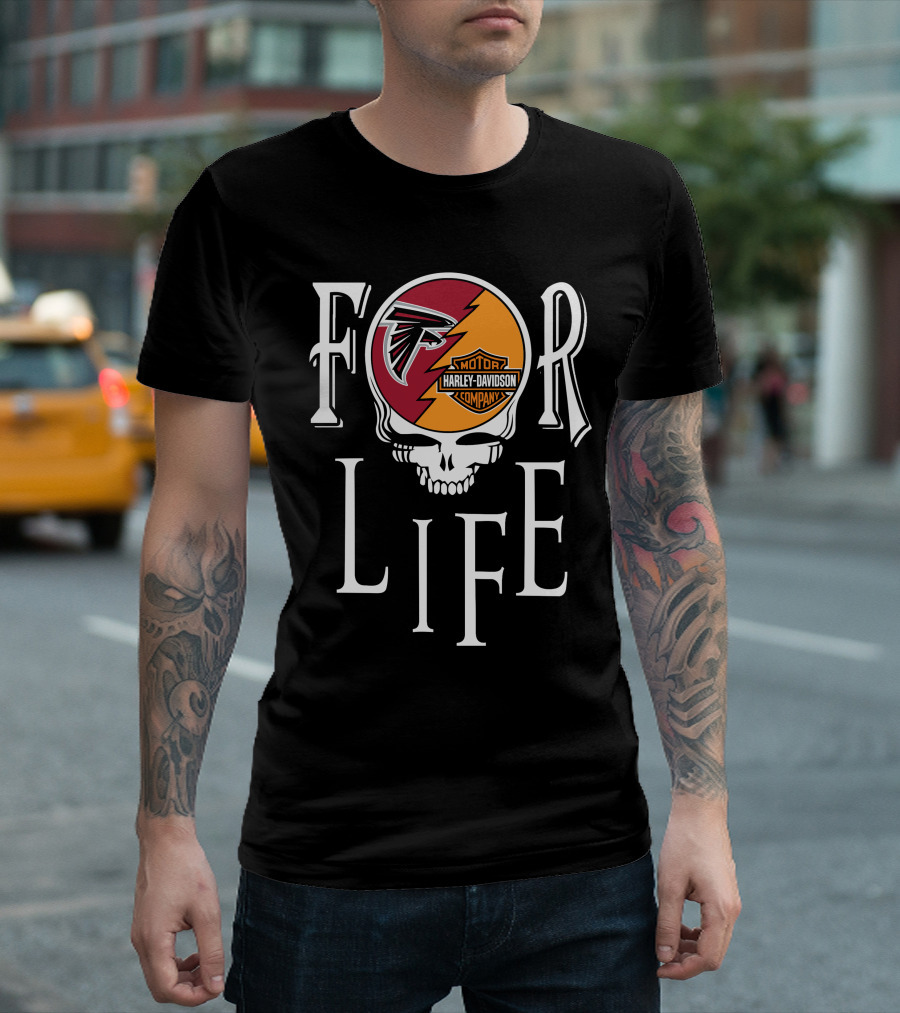 Atlanta Falcons Harley Davidson Nfl For Life T-Shirt