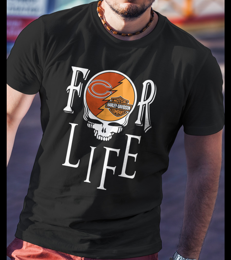 Chicago Bears Harley Davidson Nfl For Life T-Shirt