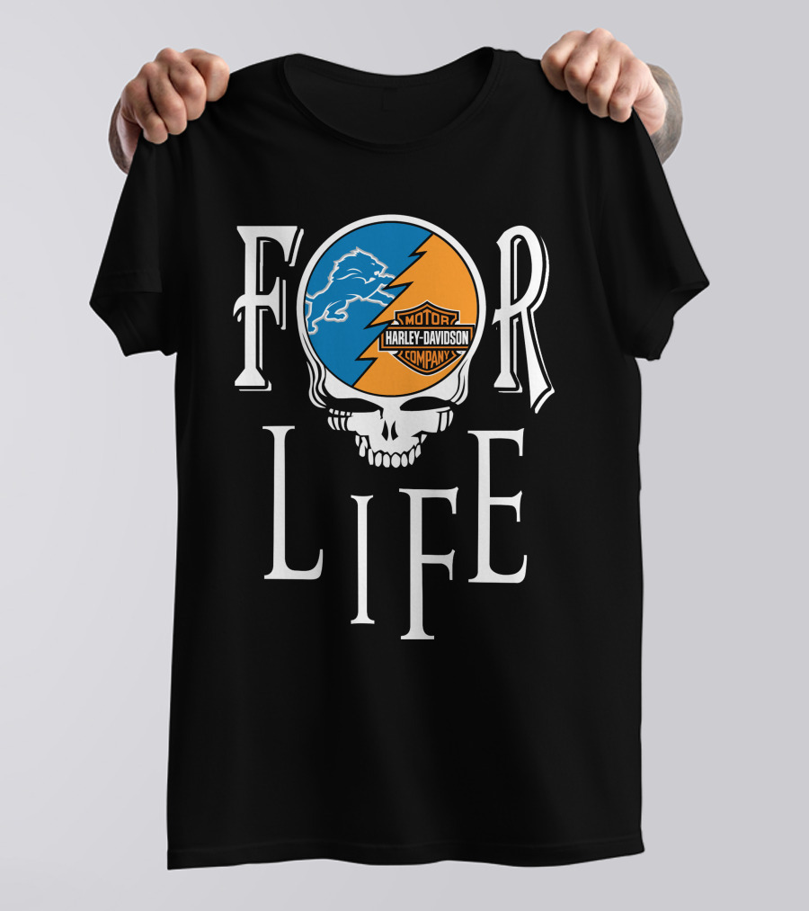 Detroit Lions Harley Davidson Nfl For Life T-Shirt