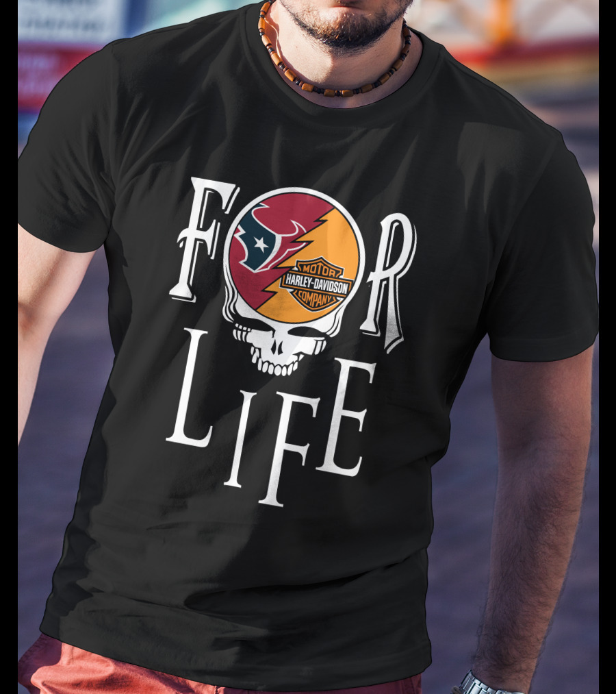 Houston Texans Harley Davidson Nfl For Life T-Shirt