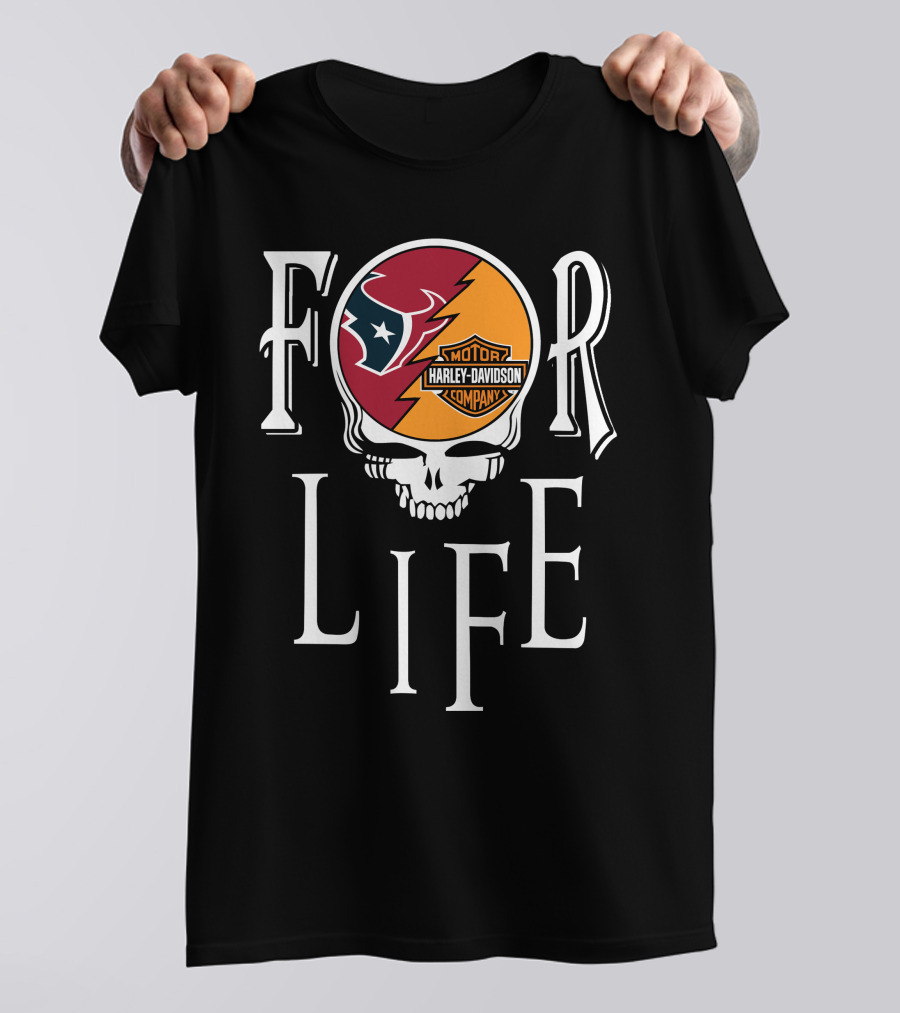 Houston Texans Harley Davidson Nfl For Life T-Shirt