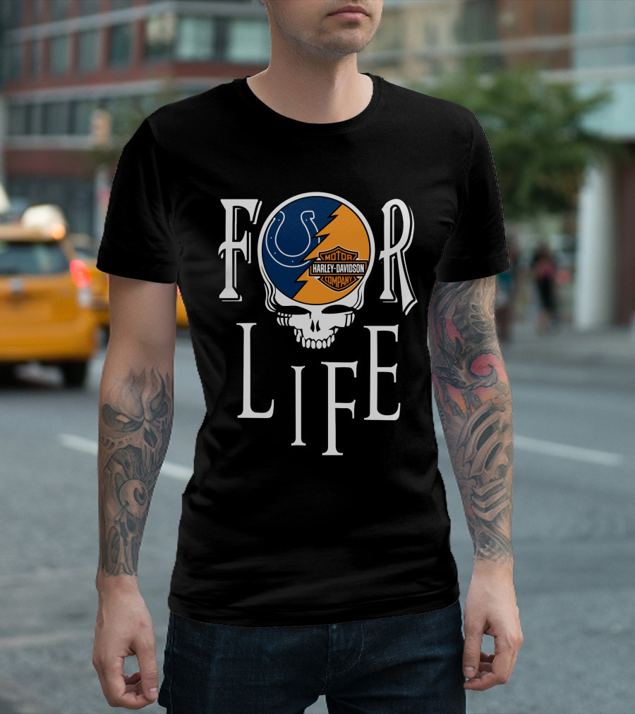 Indianapolis Colts Harley Davidson Nfl For Life T-Shirt
