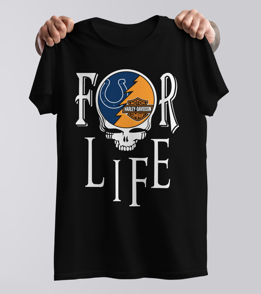 Indianapolis Colts Harley Davidson Nfl For Life T-Shirt