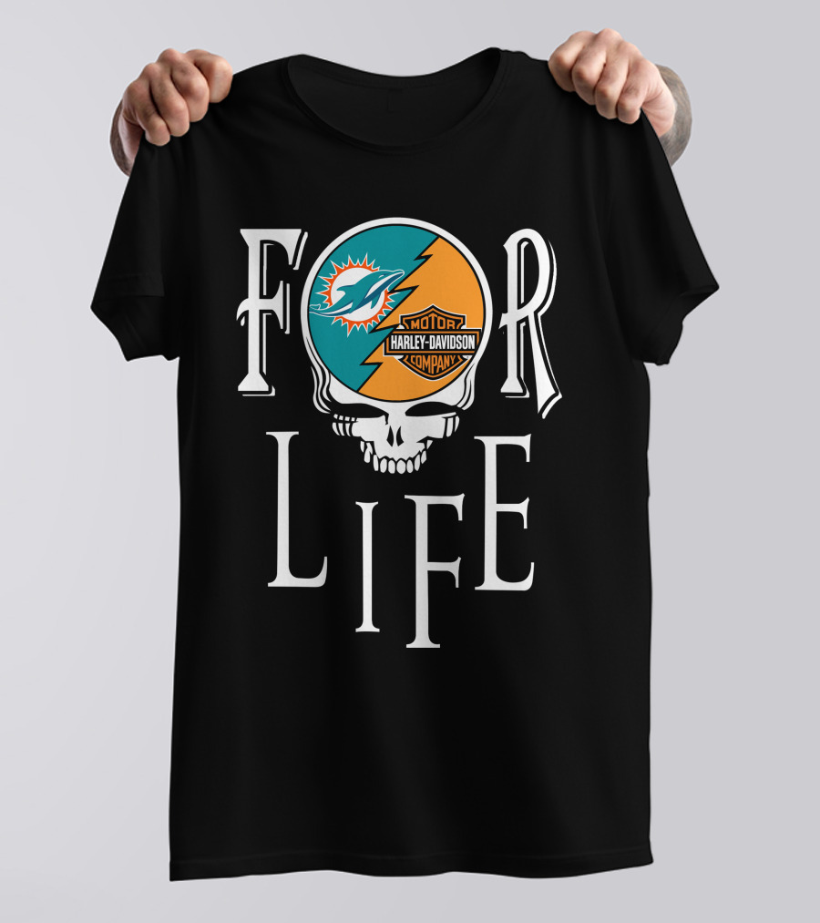 Miami Dolphins Harley Davidson Nfl For Life T-Shirt