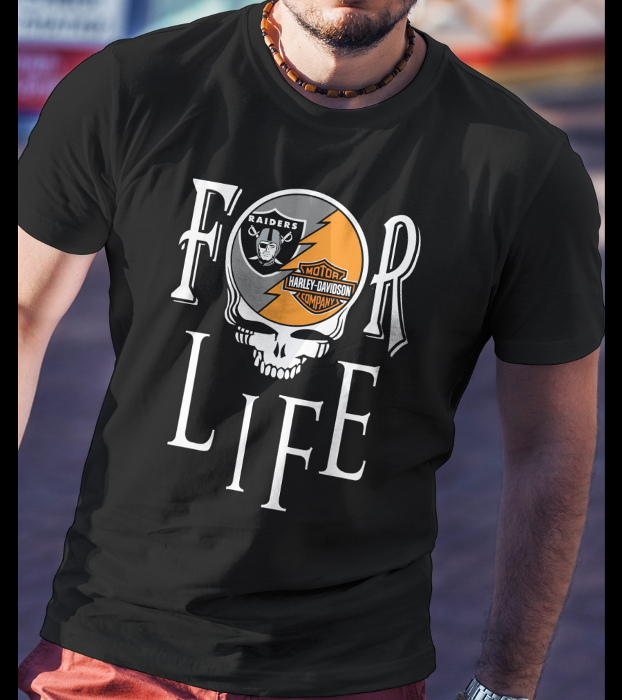 Las Vegas Raiders Harley Davidson Nfl For Life T-Shirt