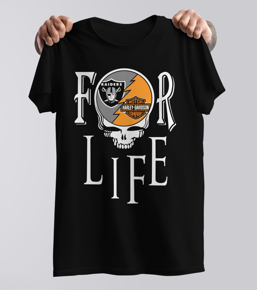 Las Vegas Raiders Harley Davidson Nfl For Life T-Shirt