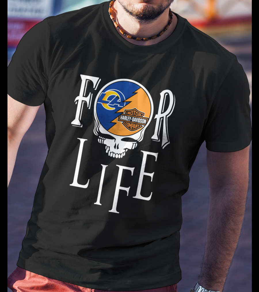 Los Angeles Rams Harley Davidson Nfl For Life T-Shirt